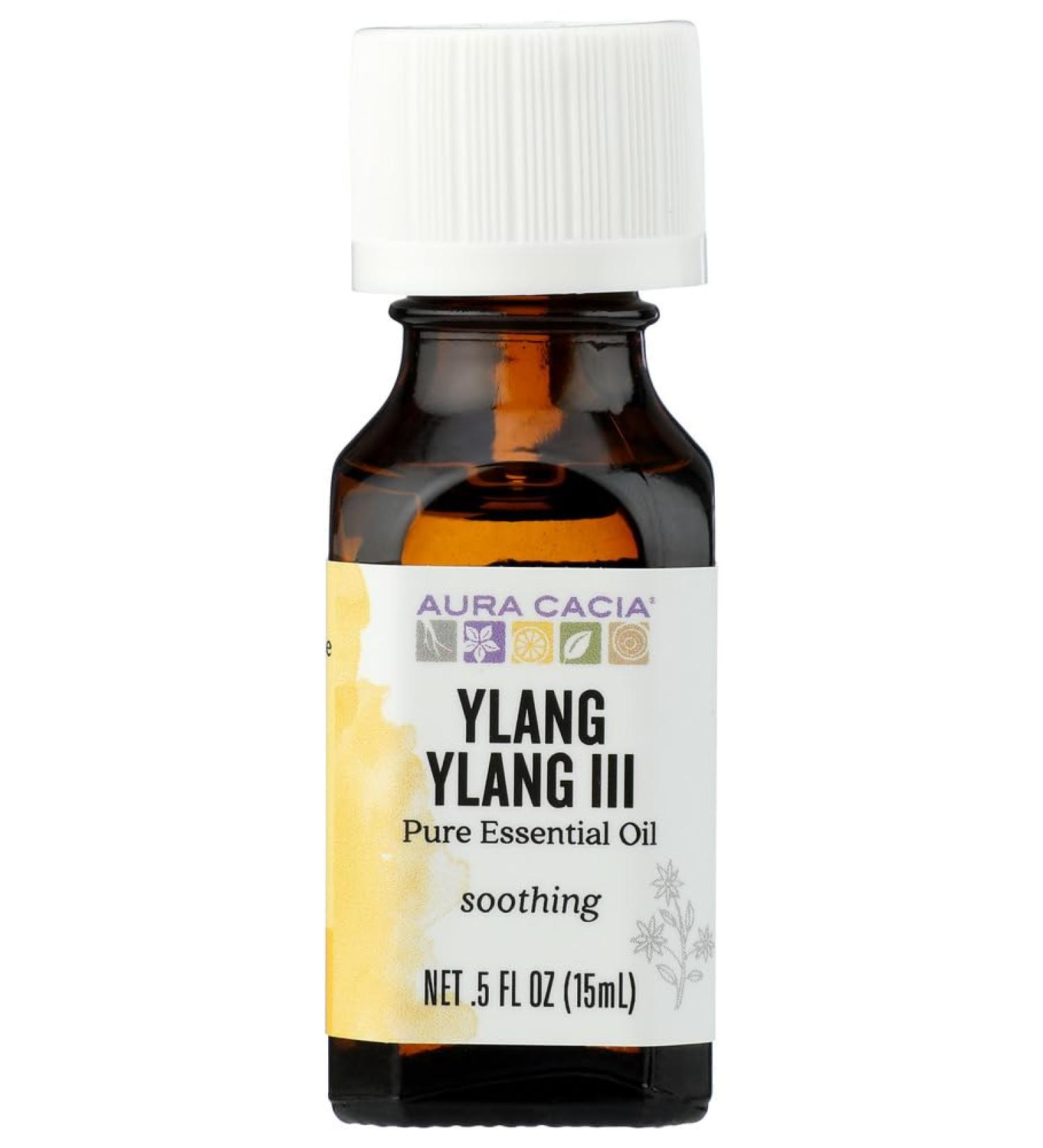 AURA CACIA Ylang Ylang Essential Oil 0.5 oz - Pure Aromatherapy Oil for Relaxation & Wellness - Buy Online on GoSupps.com