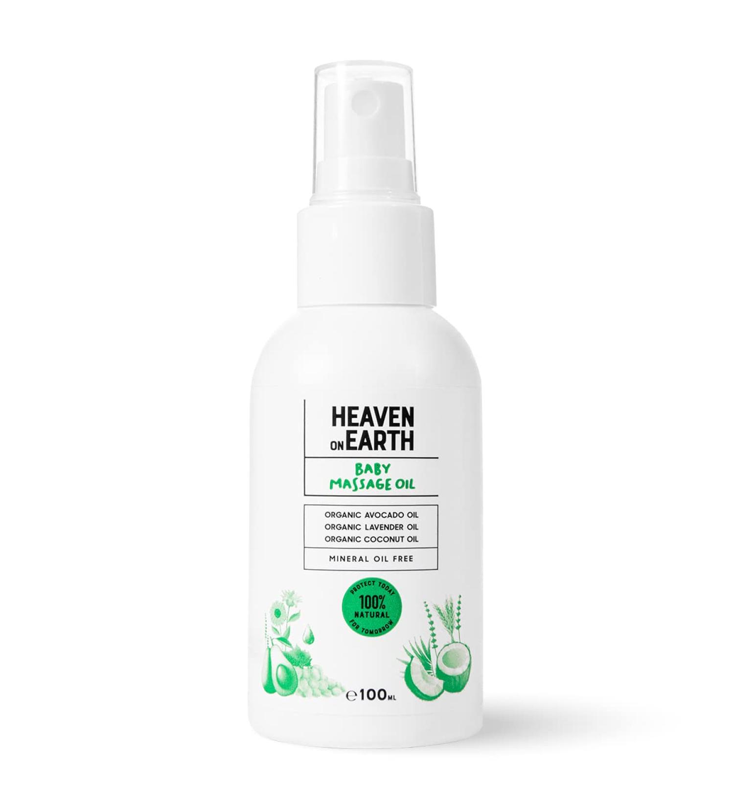 Heaven on Earth Baby Oil for Newborns - Natural Moisture Protection with Lavender Jojoba Coconut & Olive Oils - Paraben & Sulfate Free - 4 fl oz - Buy Online on GoSupps.com