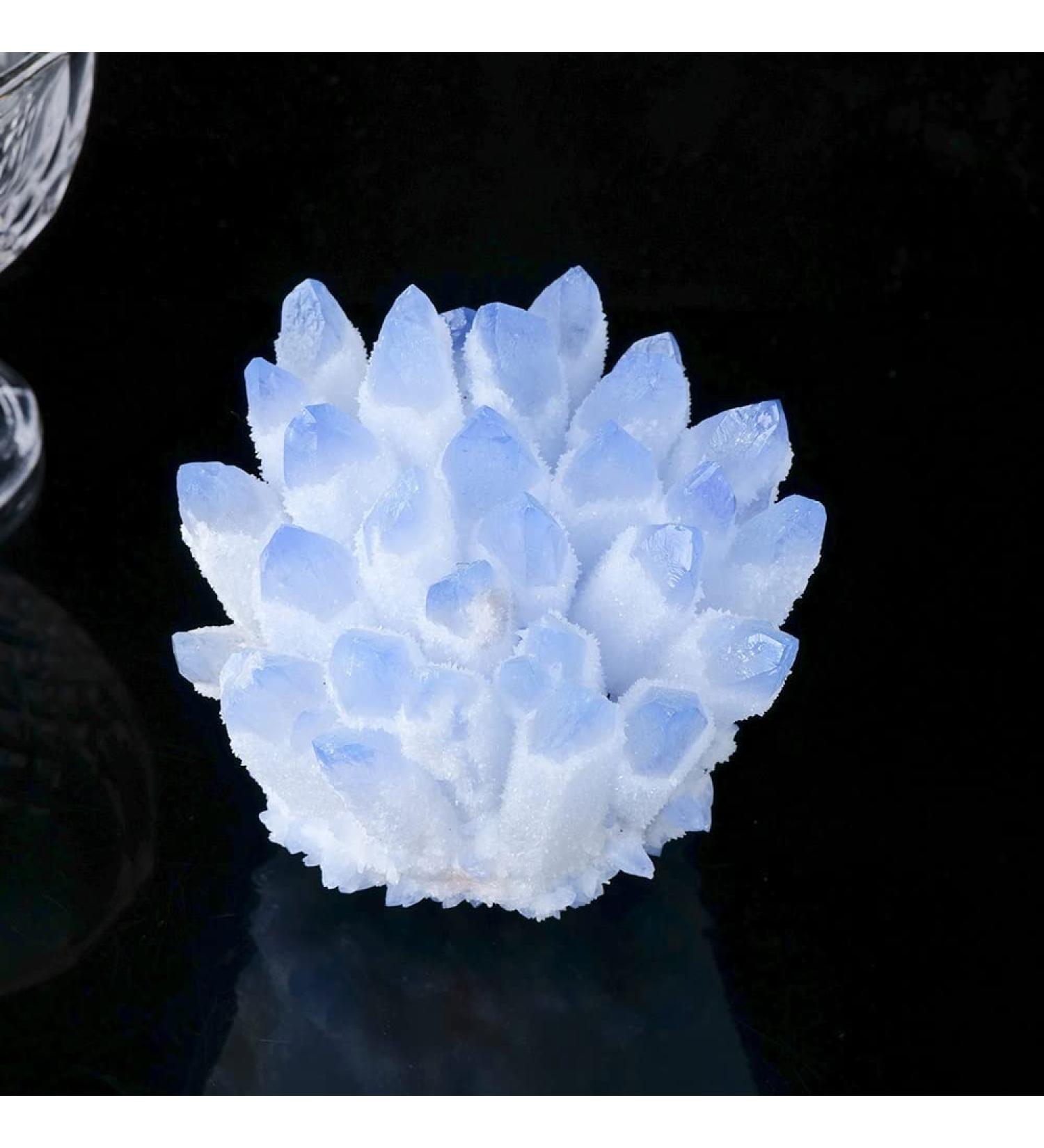 Natural Crystal Rough Home Natural Crystal Stone Blue Phantom Quartz Crystal Cluster Rock Stones Reiki Specimen Home Deco dingchi (Color : Blue Cluster Size : 300-400g) 300-400g Blue Cluster - Buy Online on GoSupps.com