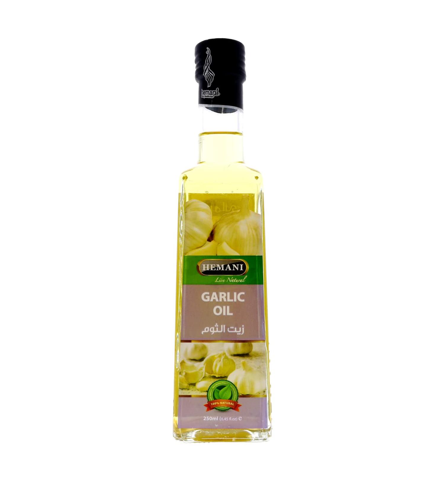 Hemani Garlic Oil 250ml - 100% Natural Cold Pressed Halal Essential Oil for Wellness Immunity & Overall Wellbeing Support Pure & Effective Daily Supplement