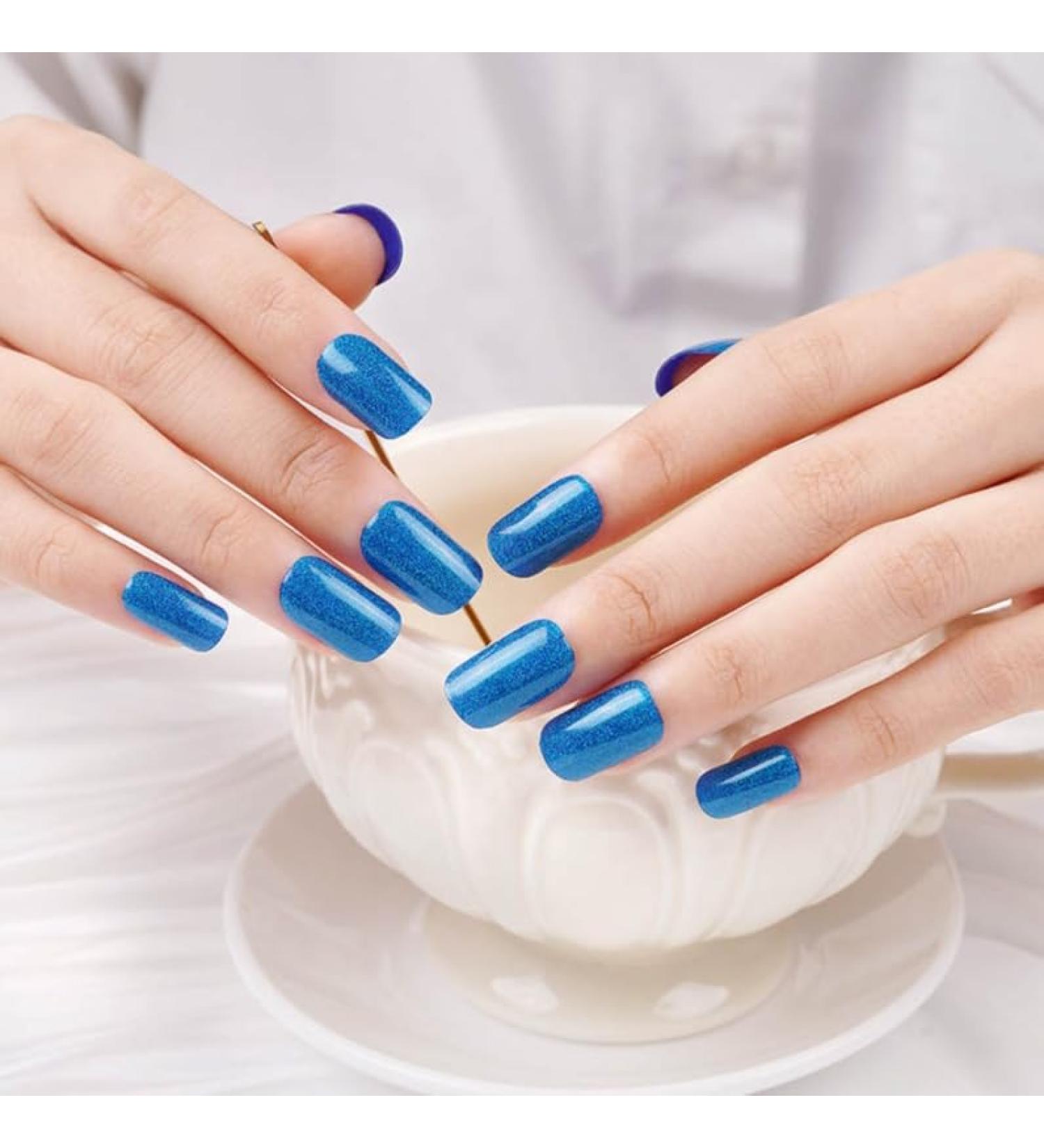 Zaubern gel4Home- UV-Wraps UV-Nagelfolien Gel Nail Wraps semi cured gel nails (Skyglitter)