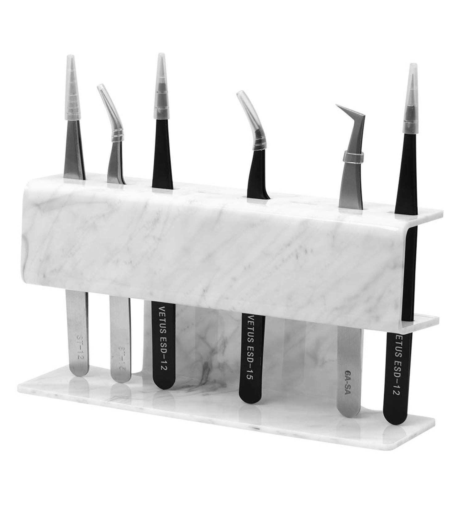 GEMERRY Marbling Tweezer Holder Stand for Lash Extension Supplies - Acrylic Display Storage with 8 Pcs Tweezers Shelf Holder - Buy Online on GoSupps.com