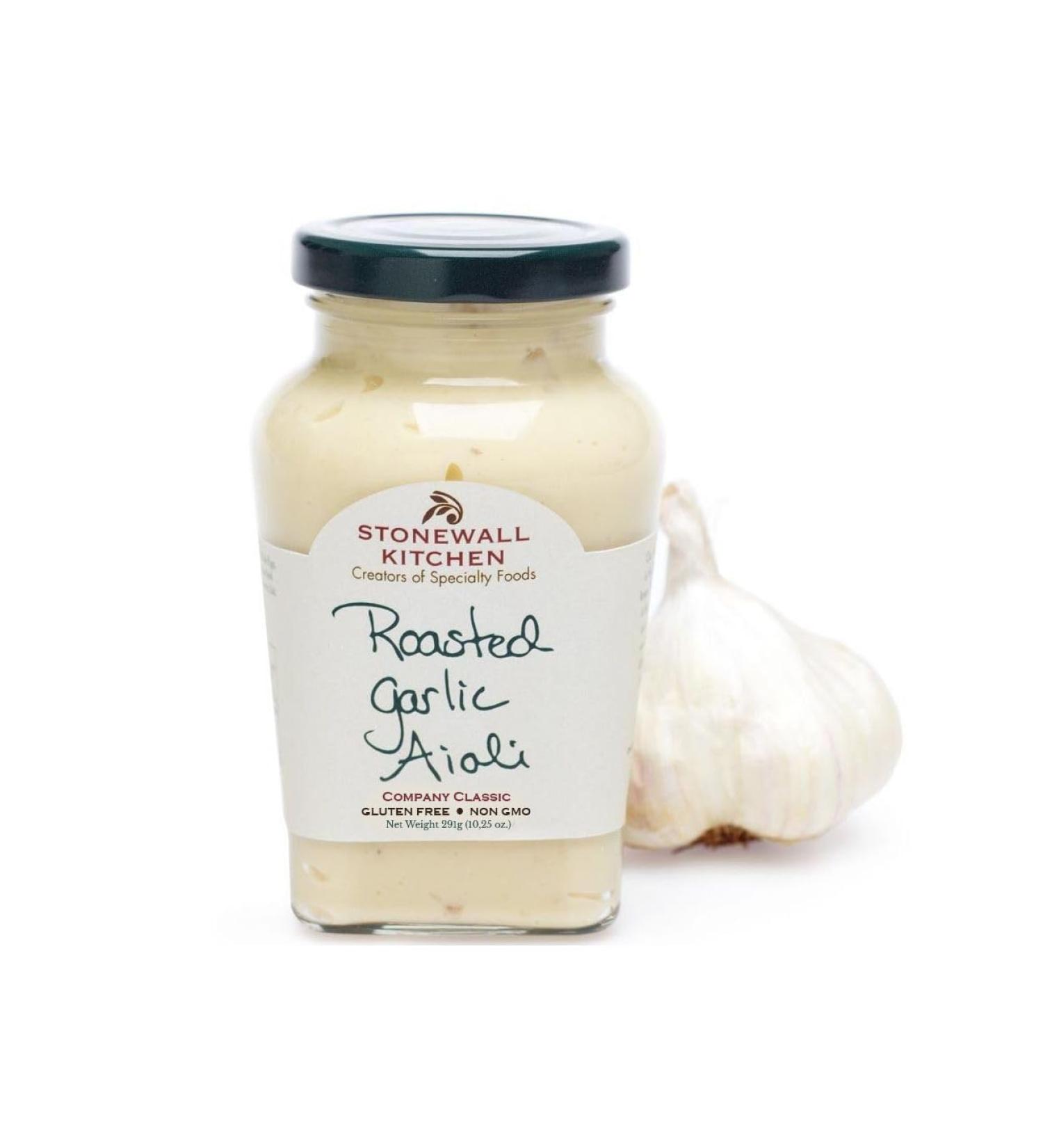 Stonewall Kitchen Garlic Aioli Roasted 291g Jar - Gluten Free Creamy Garlic Aioli - Intense Aroma - Ideal for Burgers and Meat - Buy Online on GoSupps.com