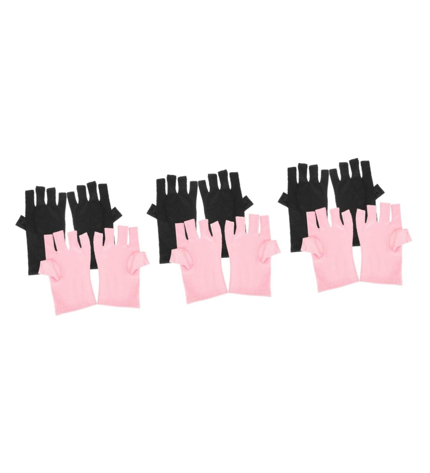 FRCOLOR UV Fingerless Gloves 6 Pairs Nail Gloves Anti-uv Gloves Uv Prevention Gloves Half Finger Gloves Uv Nail Glove Protector Manicure Gloves Fingerless Nail Supplies Polyester - Buy Online on GoSupps.com