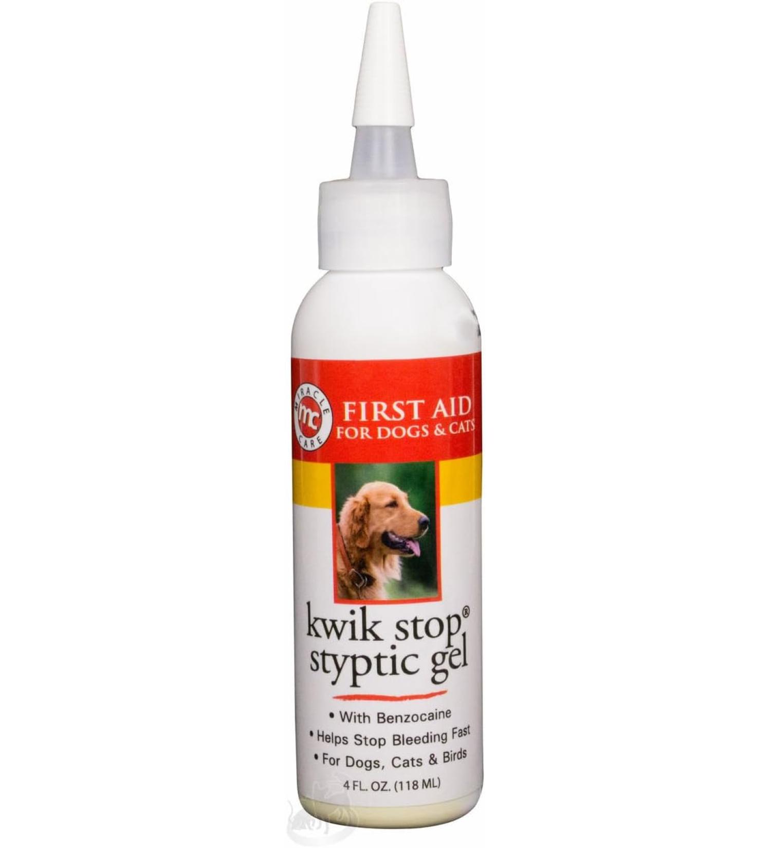 MPP Kwik Stop Styptic Gel - 4oz with Benzocaine, Dog Grooming & Injury Barrier - Buy Online on GoSupps.com