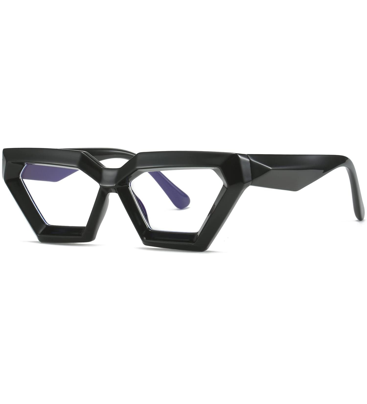 AIEYEZO Thick Cat Eye Glasses | Fashionable Blue Light Blocking Glasses for Women | Anti Eyestrain & Headache Relief | 54mm Black Frame - Buy Online on GoSupps.com