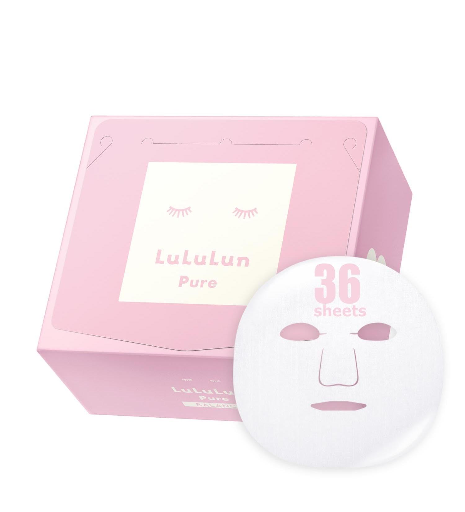 Lululun Pure Balance Cloth Masks - Daily Use Balancing Face Masks Set with Cranberry Extract (36 Sheets) | Shop Internationally - Buy Online on GoSupps.com