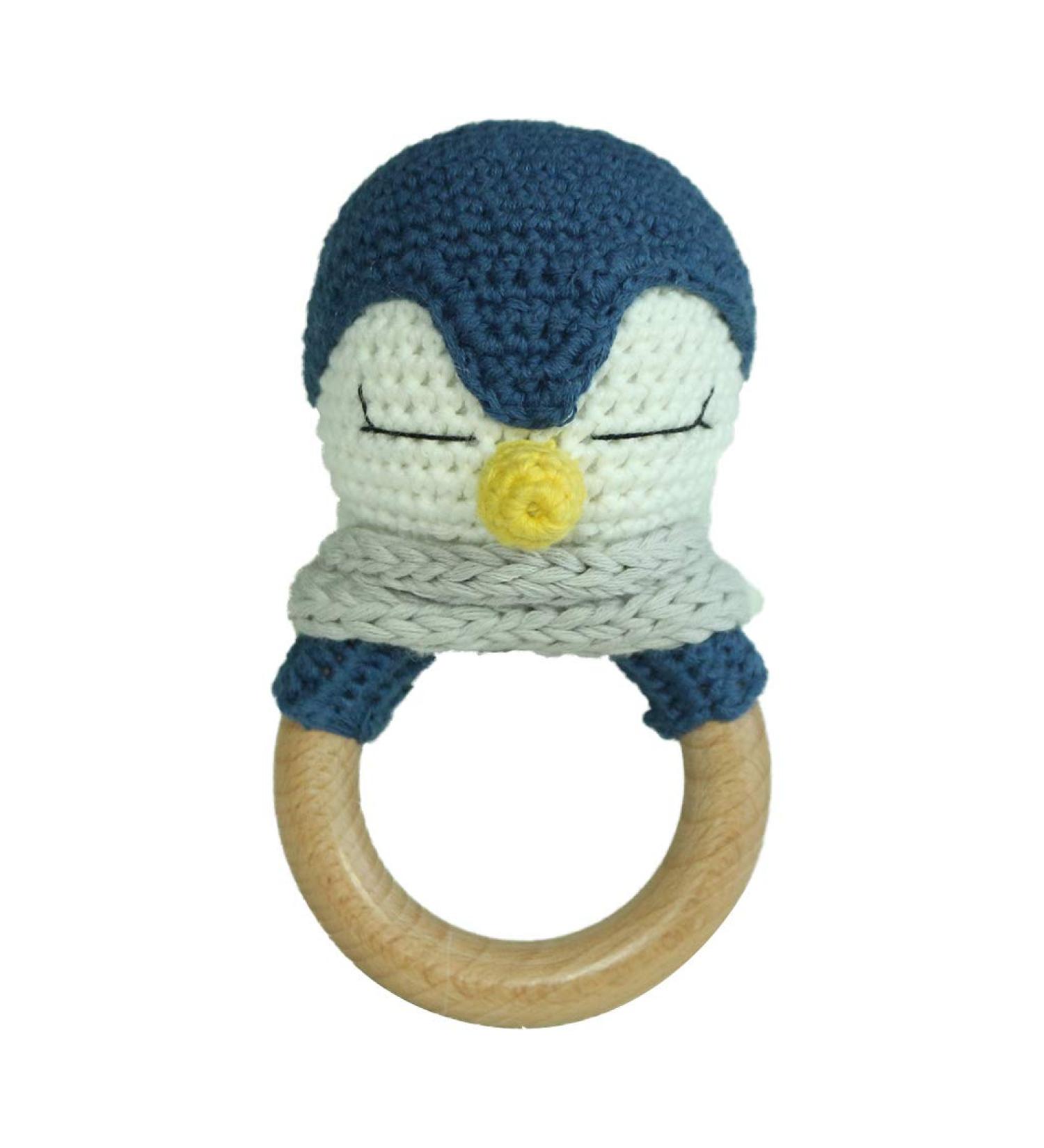 Buy Yuanshenortey Baby Wooden Teether Ring & Crochet Rattle | Safe Infant Chewing & Teething Toy - Shop Worldwide - Buy Online on GoSupps.com