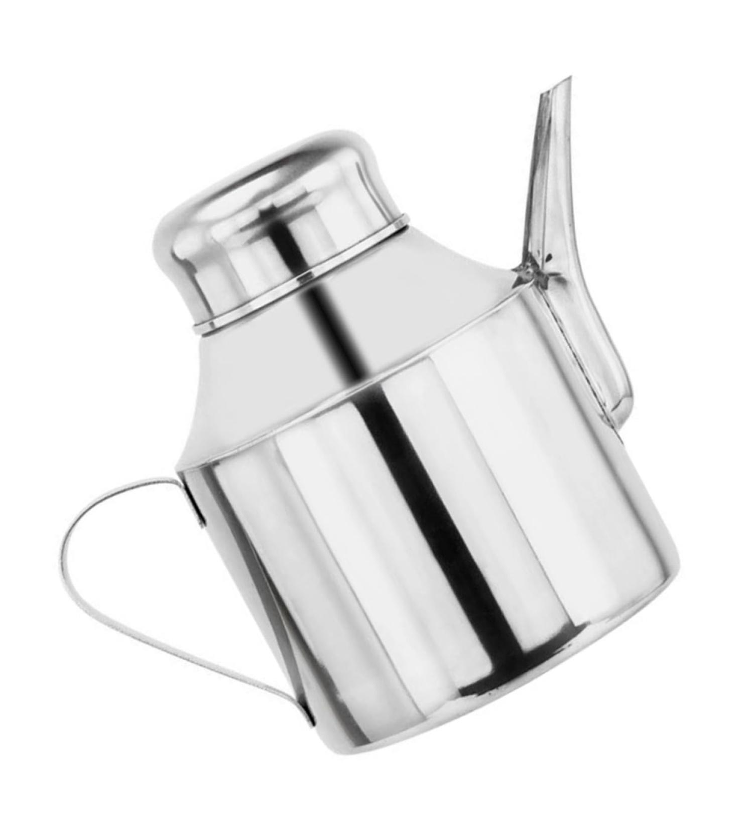 Milisten 2pcs Sauce Pot Olive Oil Cruet Kitchen Oil Soy Sauce Bottle Oil Drip Dispenser Oil Vinegar Cruet Bottle Household Vinegar Bottle Olive Oil Pourer Water Bottle Stainless Steel Metal 18.5X14.5X11CMx2pcs Silverx2pcs - Buy Online on GoSupps.com
