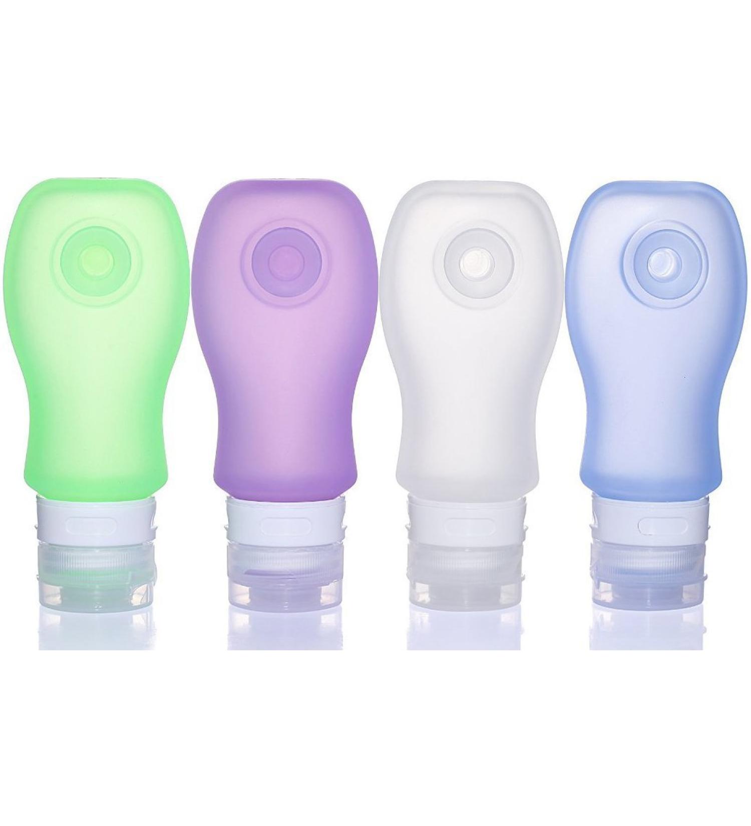 FantasyDay 4 Pack Silicone Travel Set - BPA-Free TSA Approved Containers for Shampoo Cream & Body Care - Safe & Portable Travel Accessories - Buy Online on GoSupps.com