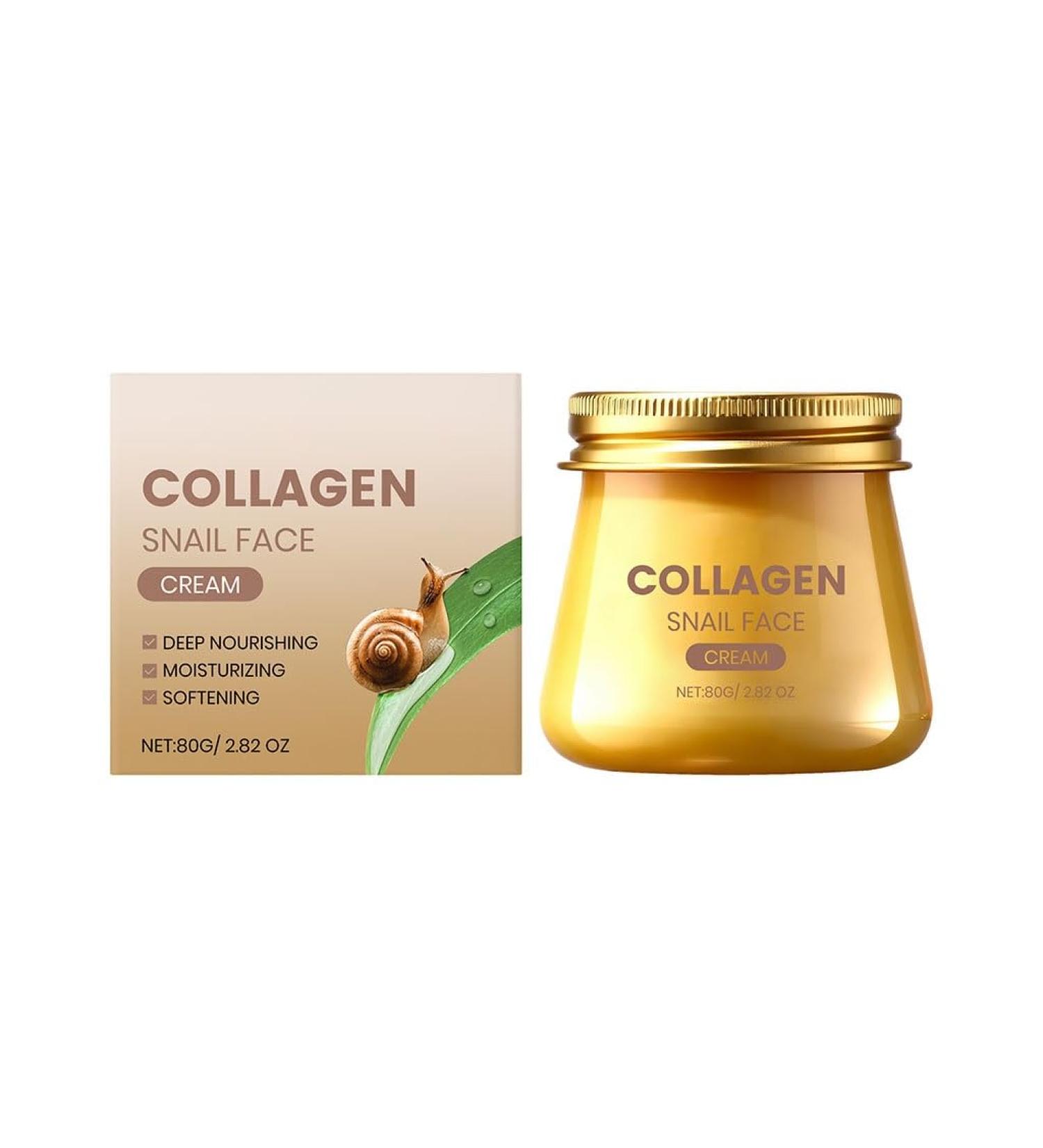 Collagen Snail Moisturizing Cream - Deep Hydration Supports Skin Elasticity Suitable For All Skin Types(1pcs) 1 Count (Pack of 1) - Buy Online on GoSupps.com