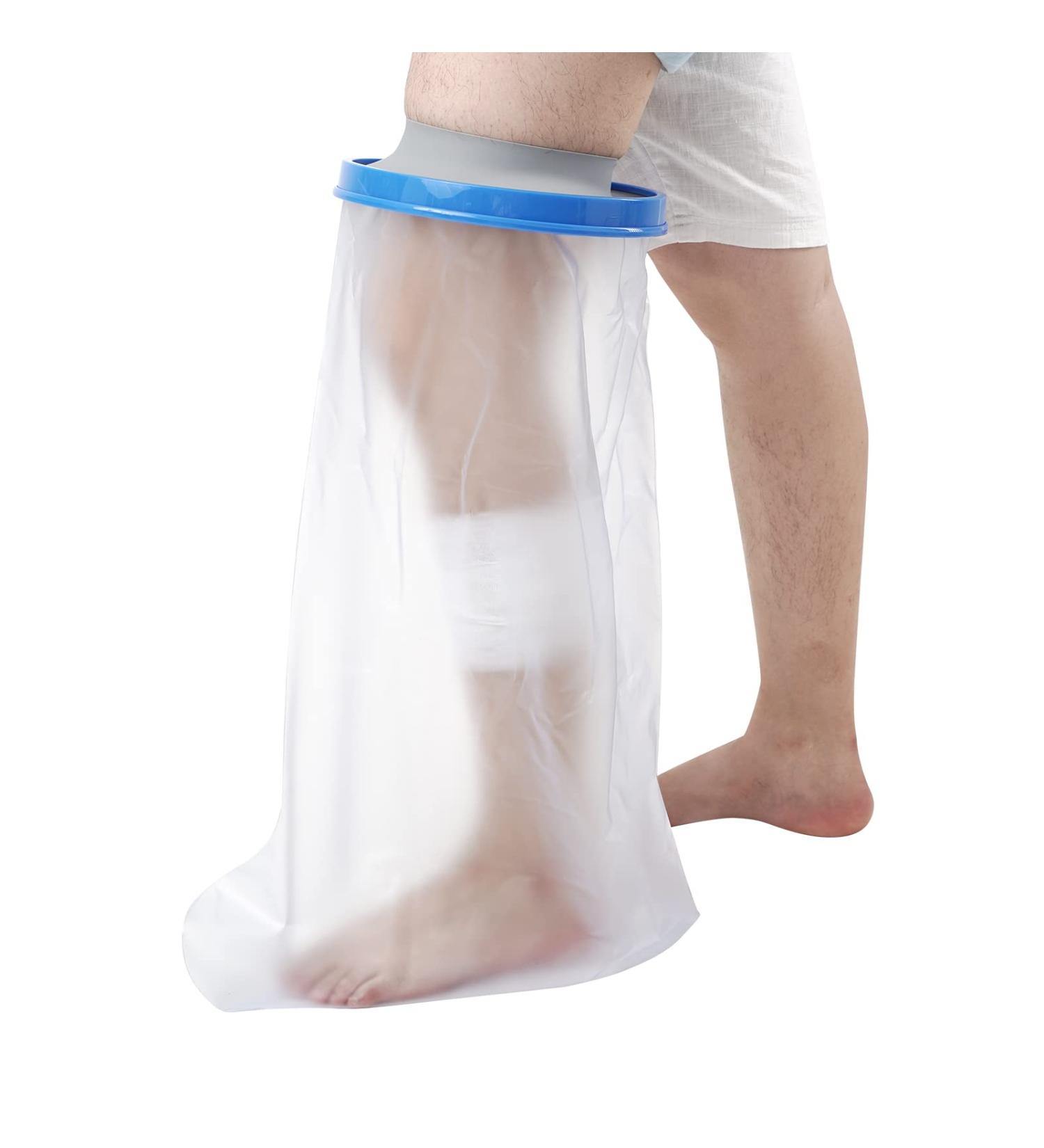 XL Waterproof Extra Wide Leg Cast Cover 26 Length - Adult Watertight Foot Wound Protector for Surgery & Burns - Reusable Shower & Bath Bag Boot - Buy Online on GoSupps.com