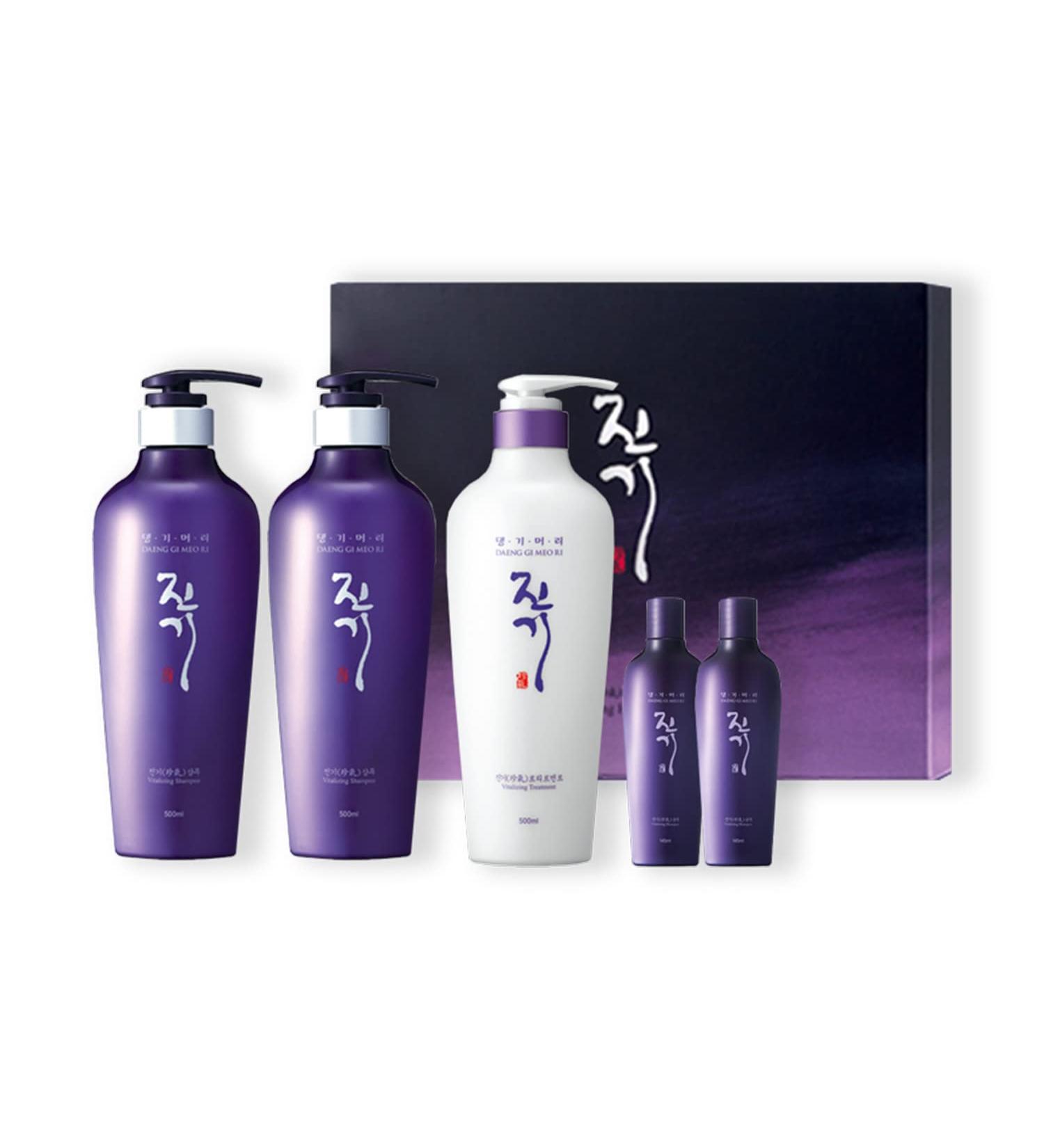 Daeng Gi Meo Ri Jin Gi Vitalizing Set | Nourishing Korean Herbal Hair Care - Shampoo & Treatment for Smooth Shiny Frizz-Free Hair - 100% Domestic Oriental Herb - Buy Online on GoSupps.com
