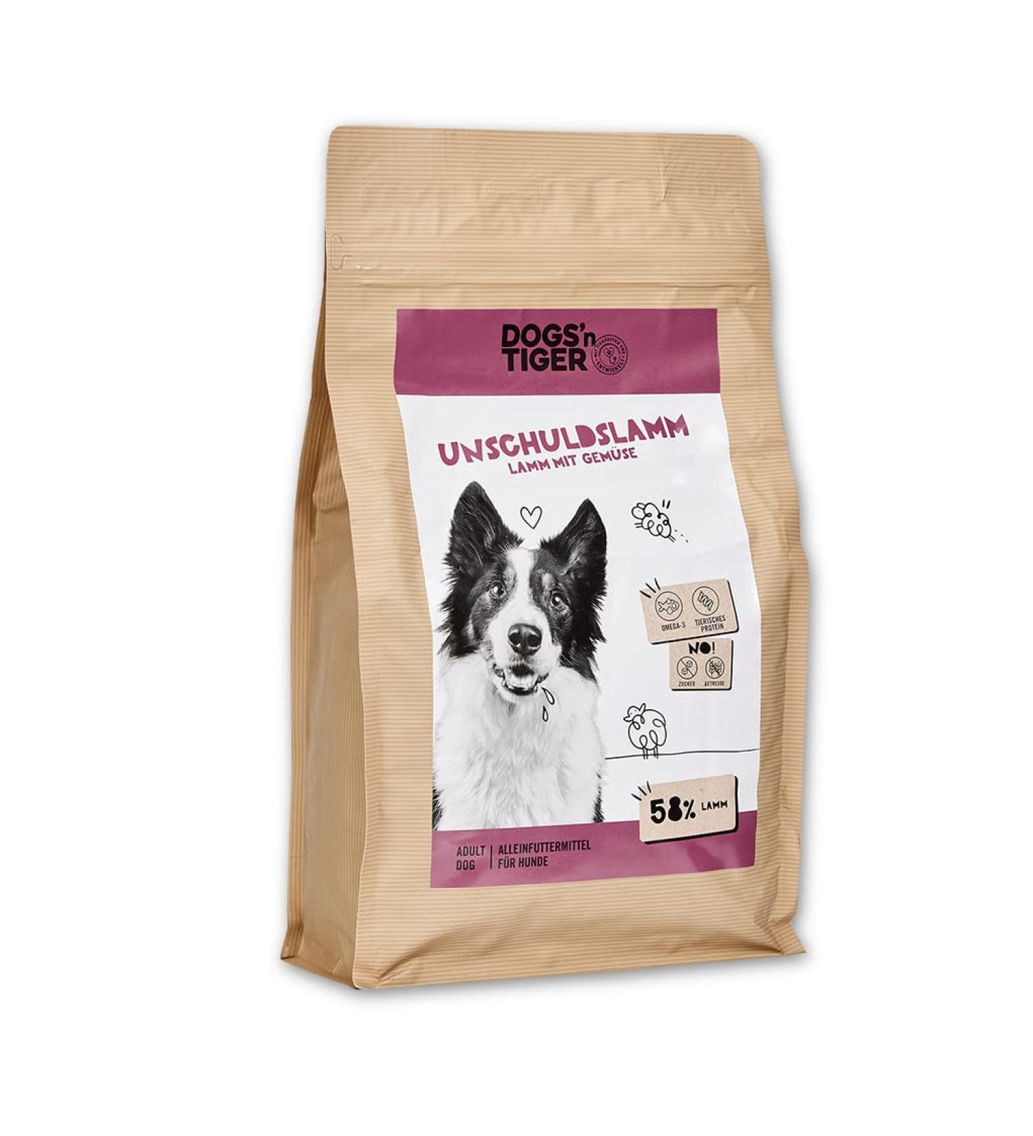 Dogs'n Tiger - Lamb of Innocence - Adult Dog Food - Monoprotein - 58% Meat - Suitable for Allergy Sufferers - Sugar and Grain Free (Lamb with Vegetables) - 1 x 2 kg - Buy Online on GoSupps.com