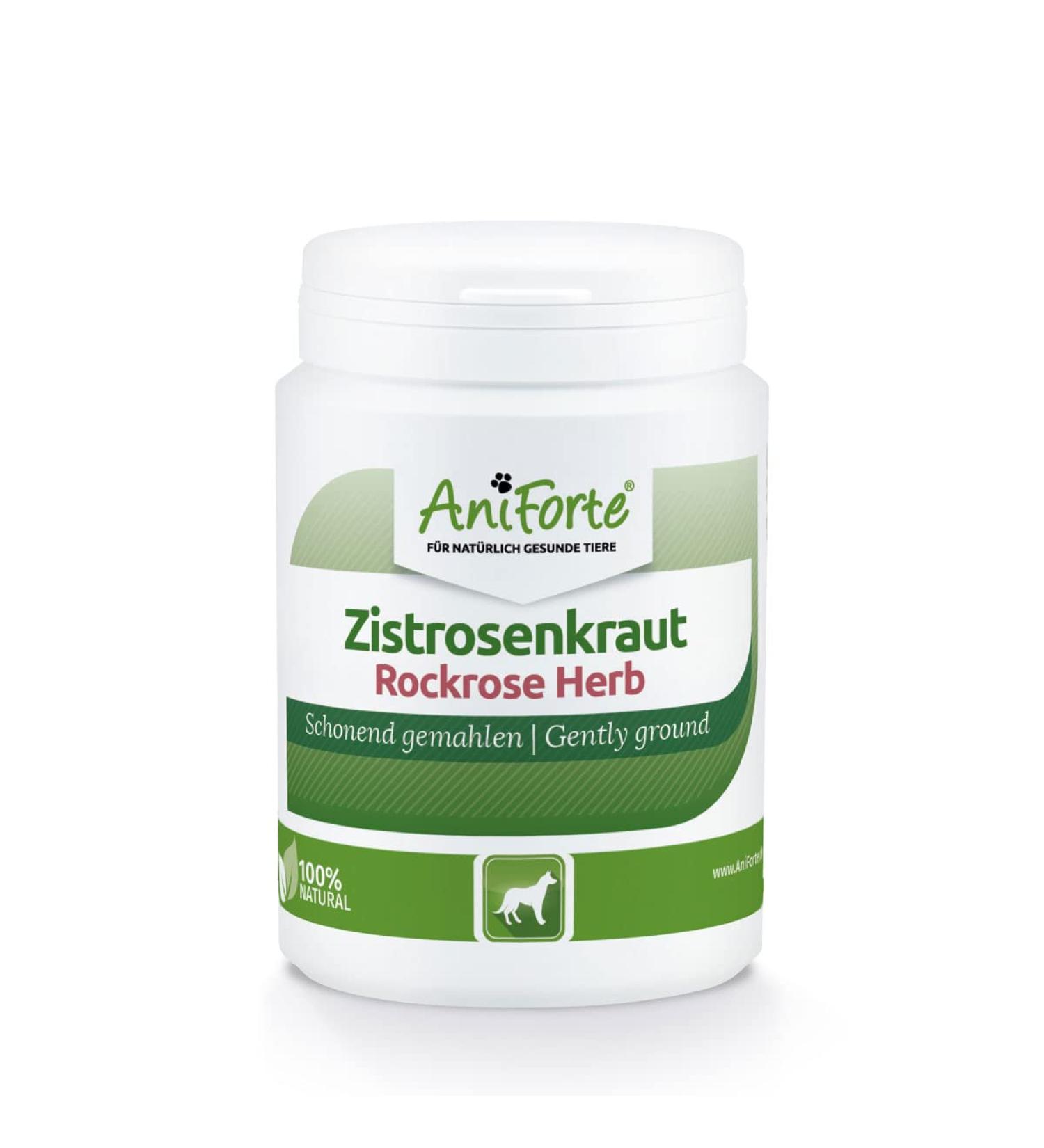 AniForte Dog with Cistus Rose Powder 100g - Natural Cistus Powder Cistus incanus infection blocker with vitamins Cistus strengthens the immune system and promotes metabolism - Buy Online on GoSupps.com