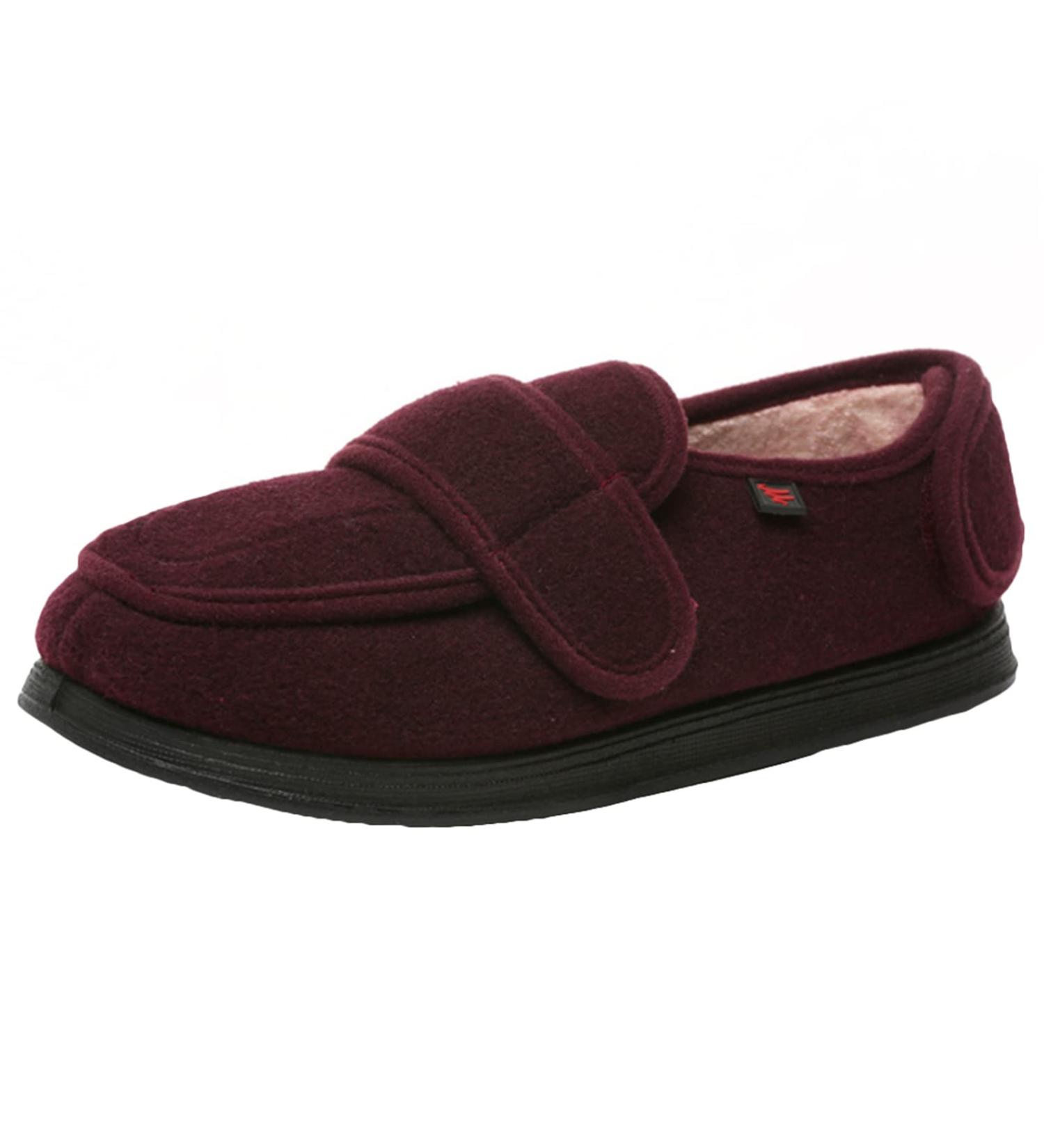 ZHENSI Women's Adjustable Slippers | Wide Memory Foam Non-Slip Shoes | Red B - Buy Online on GoSupps.com