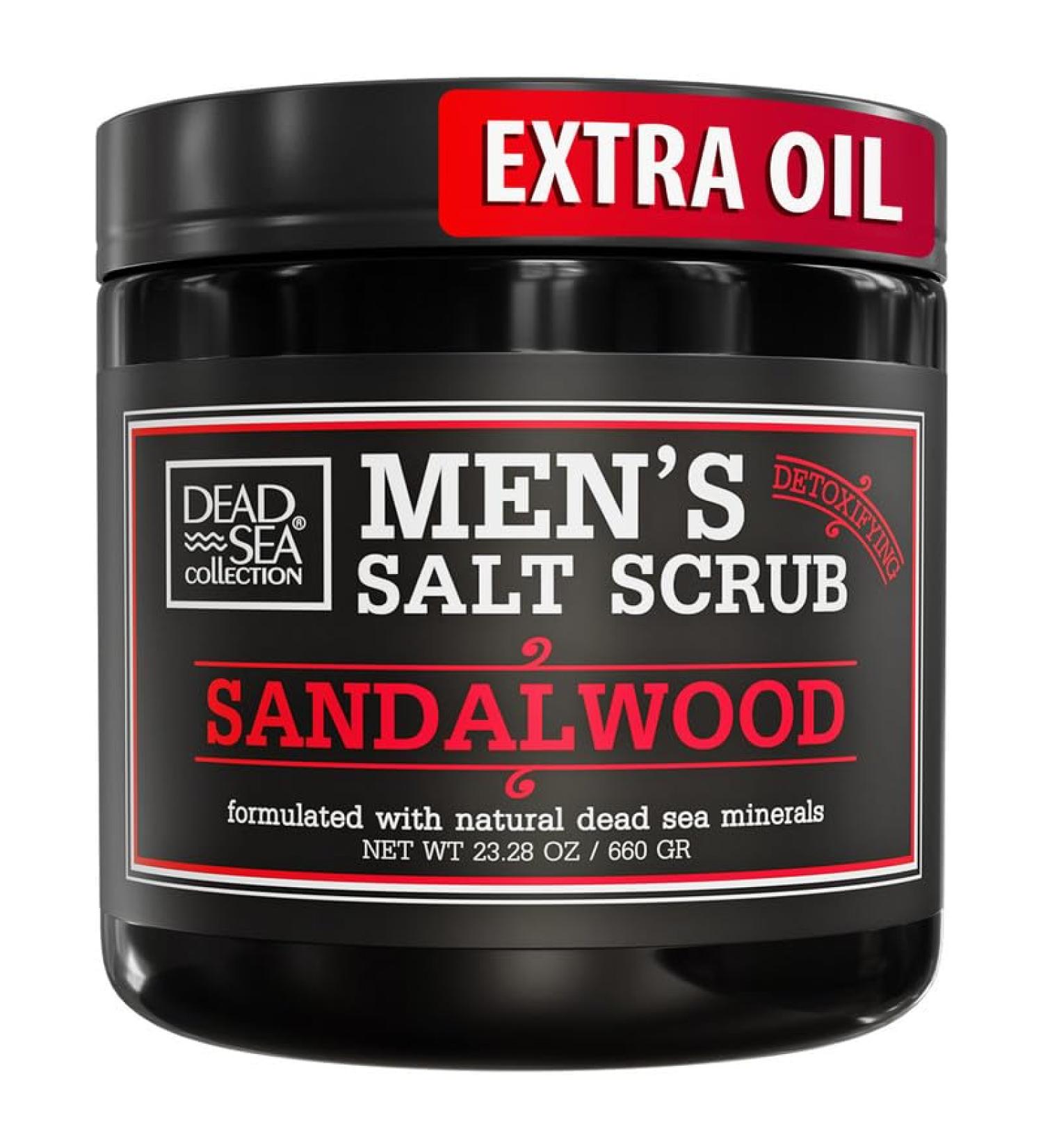 Dead Sea Collection Sandalwood Salt Body Scrub for Men - 23.28 OZ with Pure Oils & Minerals - International Shipping Available - Buy Online on GoSupps.com