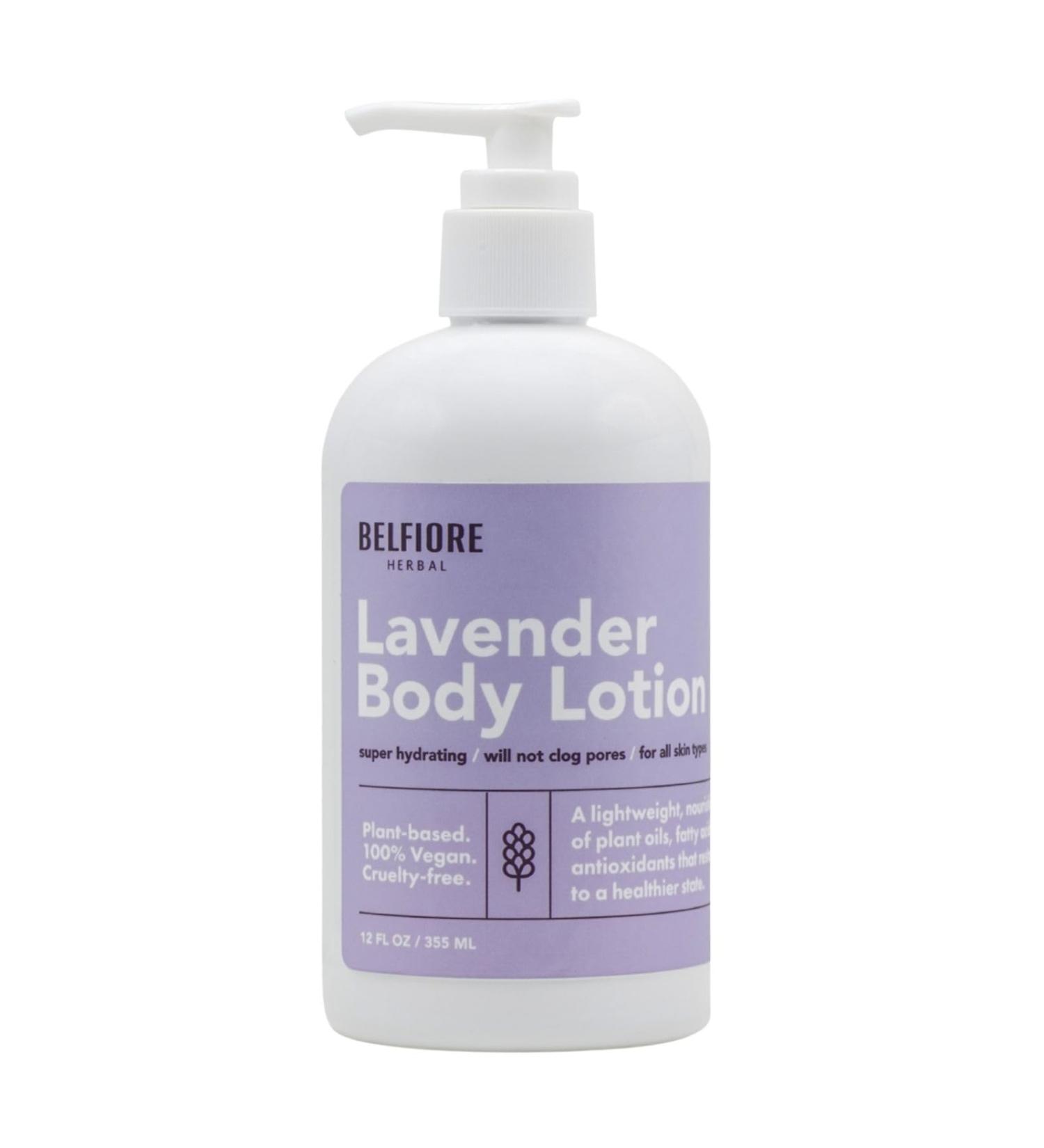 Belfiore Herbal 100% Natural Lavender Body Lotion | Organic Plant Extracts | Calming Hydrating & Moisturizing | Vegan Non-GMO | Made in the USA | 12 oz - Buy Online on GoSupps.com