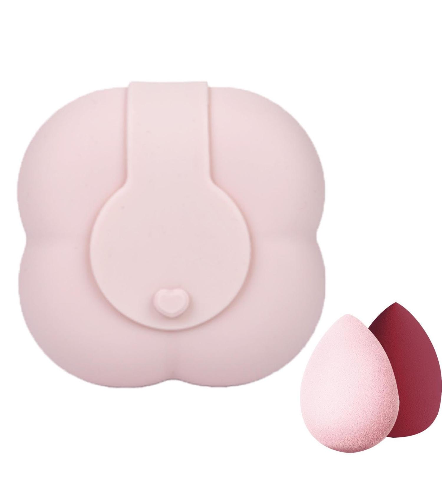 Cotton Pad Container Powder Puff Silicone Container Storage Box Soft Non Stick with Buckle for Cotton Pad Powder Puff Jewelry Earring Khaki - Buy Online on GoSupps.com
