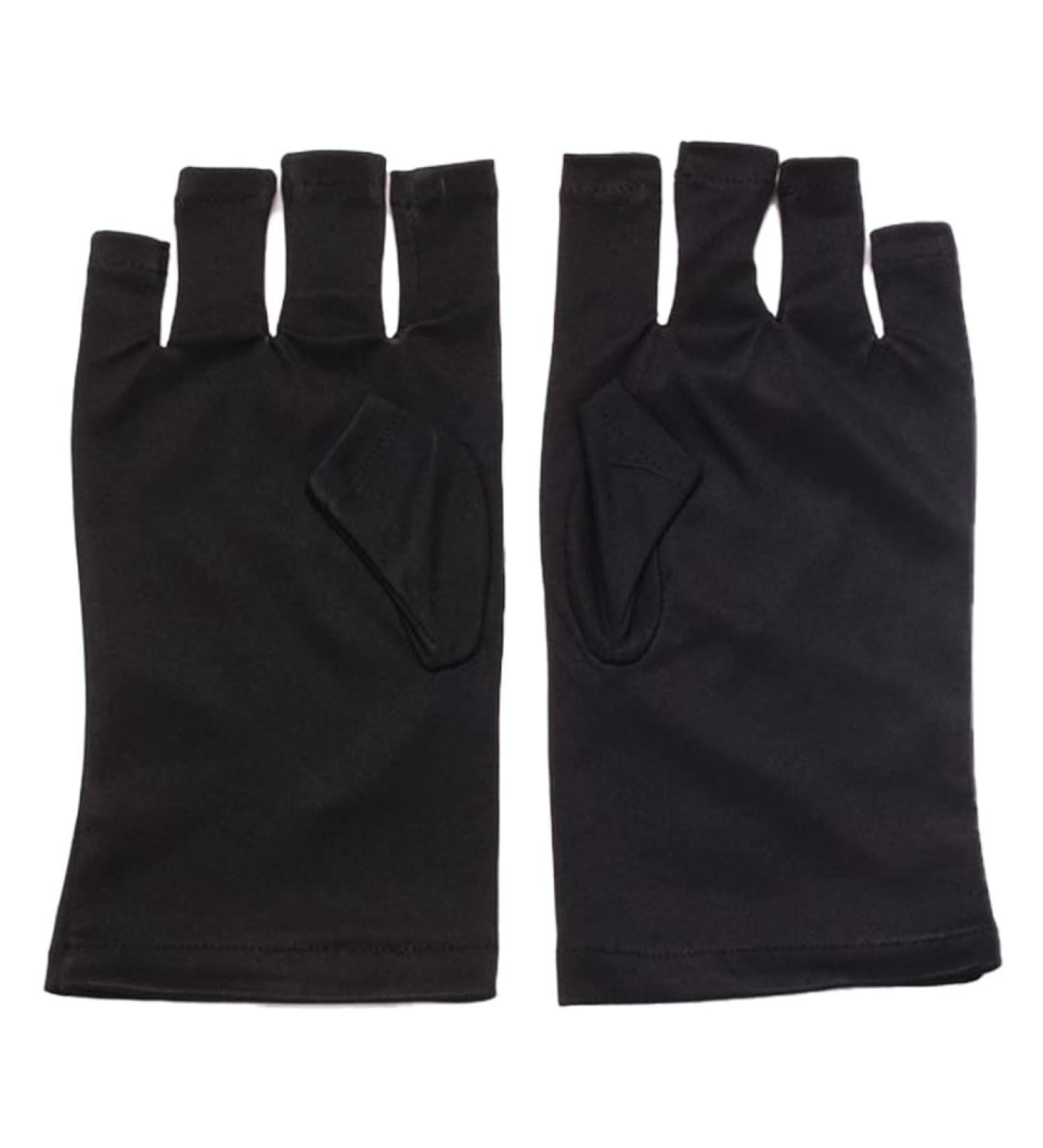 UV Glove Gel Manicures Glove UV Protection Gloves Polish Nail Drye Anti UV Fingerless Gloves 1Pair Black uv protection gloves - Buy Online on GoSupps.com