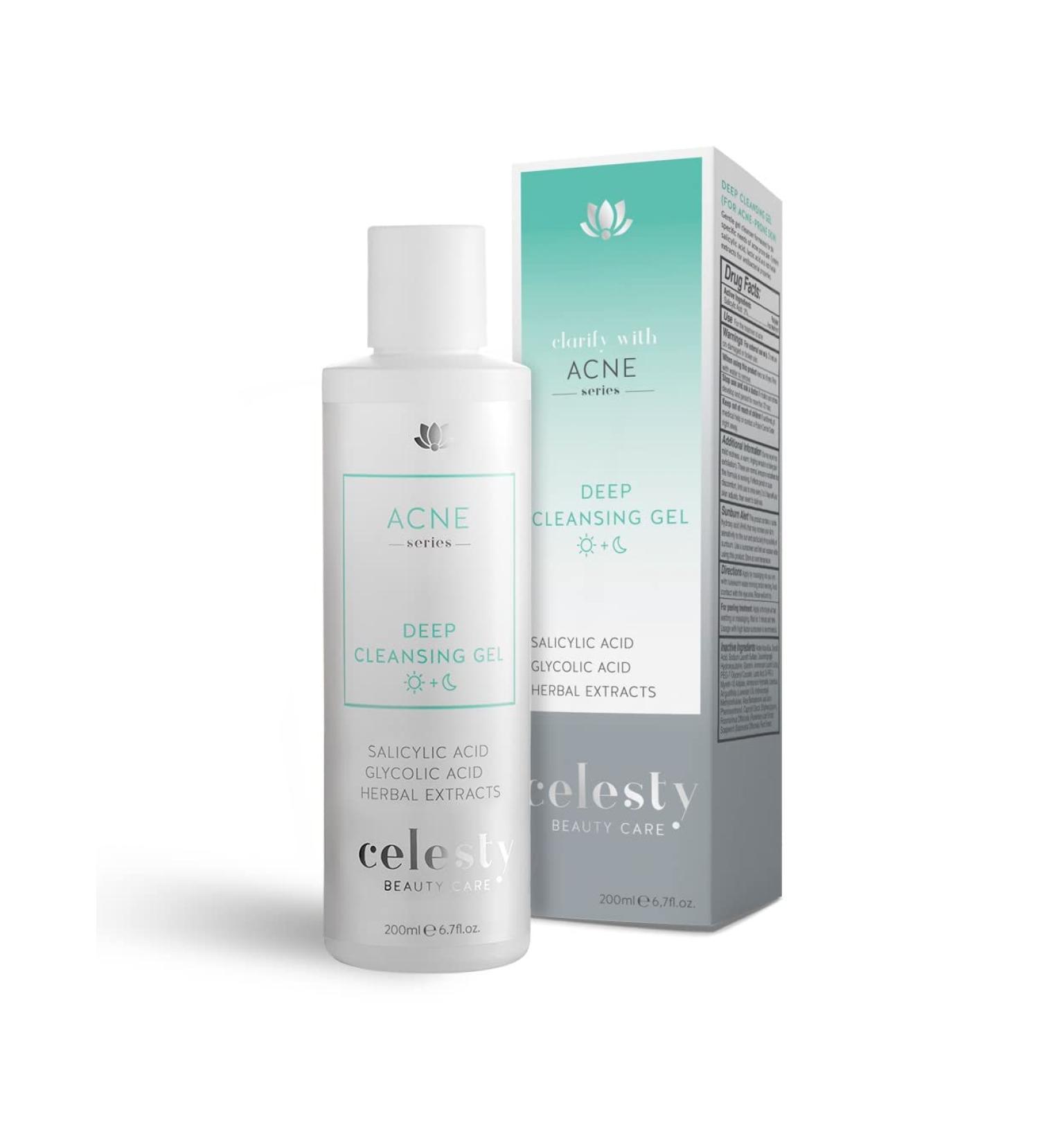 Celesty Beauty Facial Acne Cleanser Gel Deep Face Pore Cleansing Large 6.7 oz - Buy Online on GoSupps.com