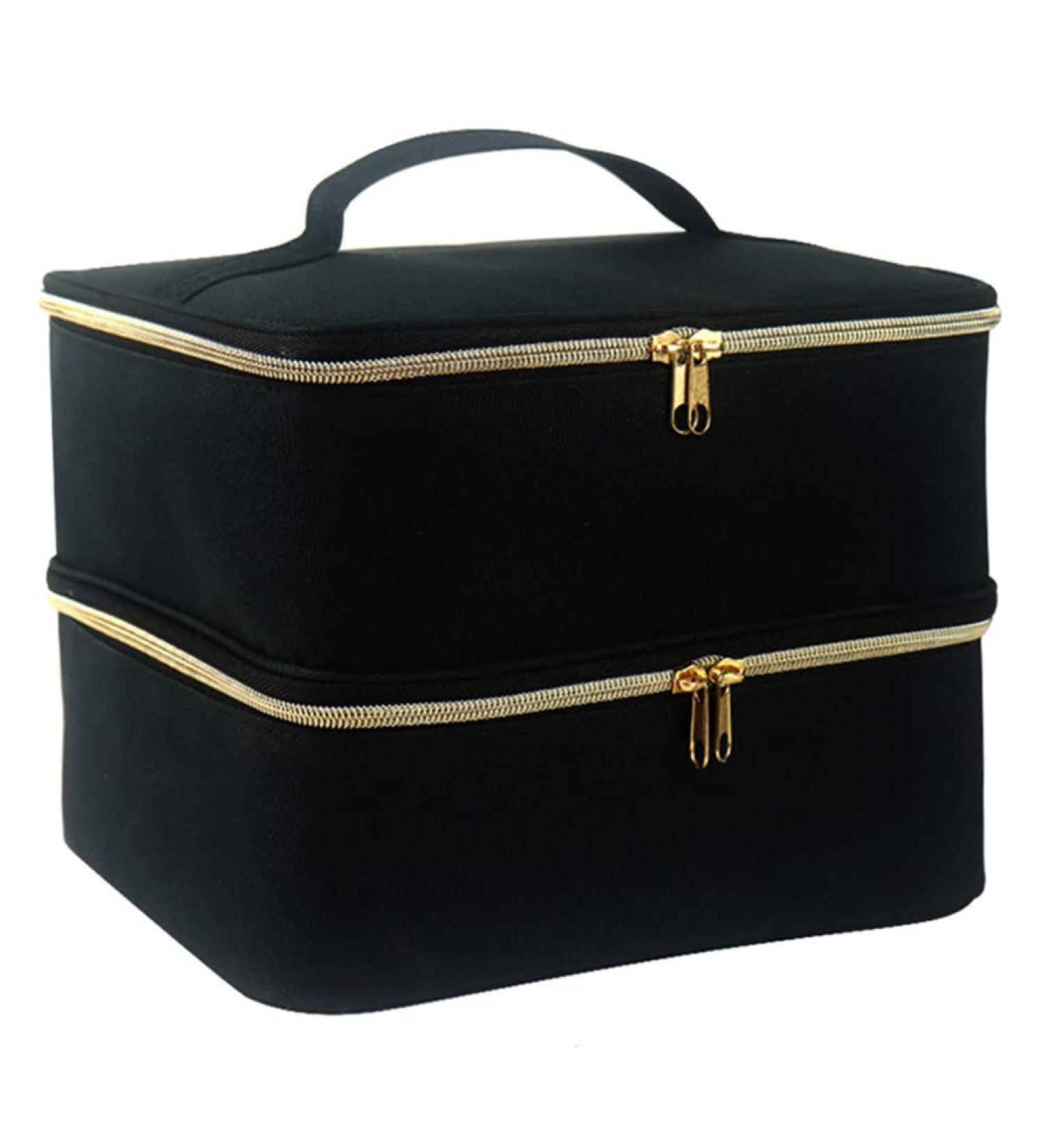 Nail Polish Organizer Bag SUCCEASY Double Layer Nail Polish Storage Bag 30 Grids Nail Polish Holder Manicure Tools Nail Polish Lipstick Portable & Beauty Tools Storage Box (Black) - Buy Online on GoSupps.com