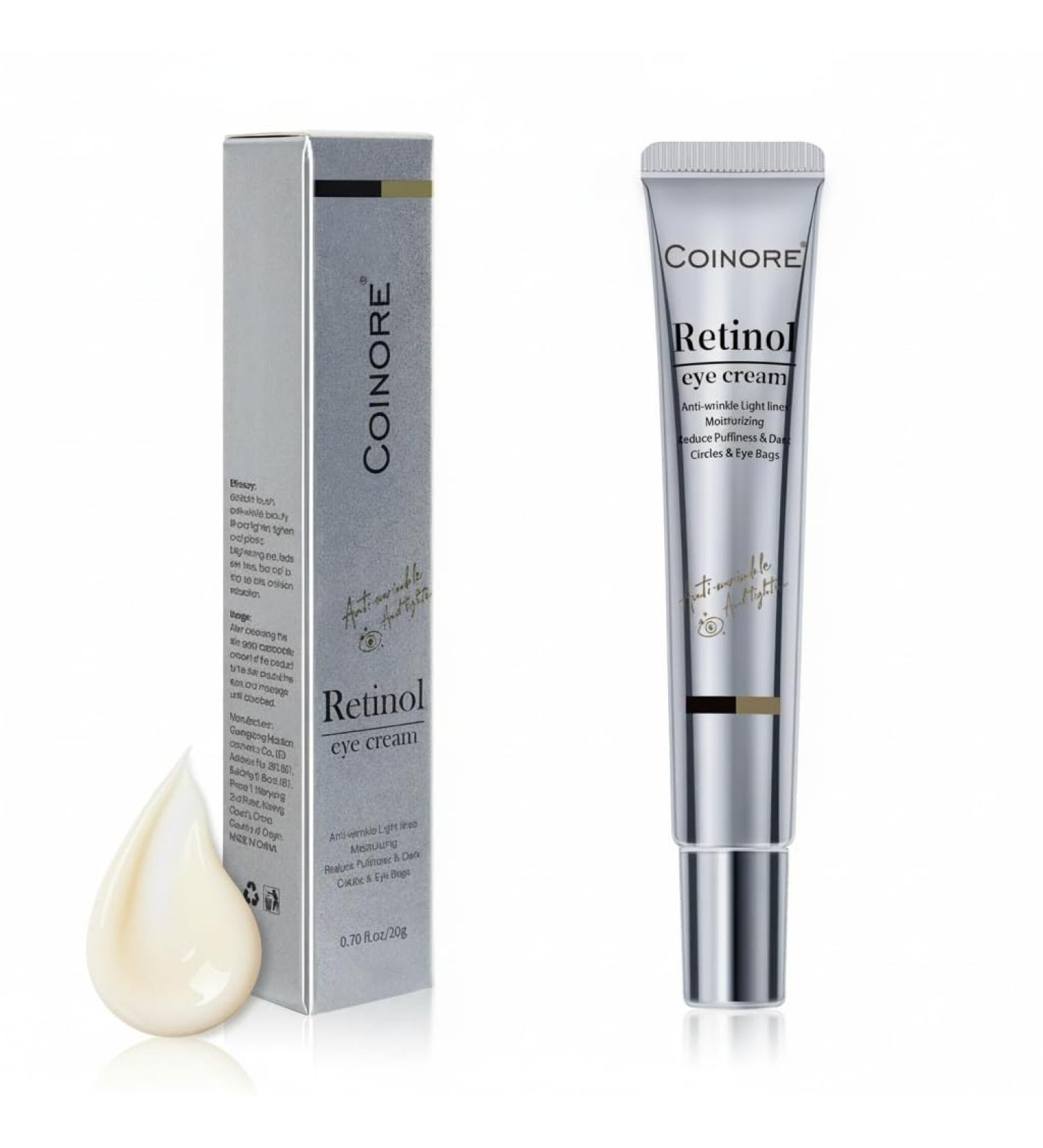 Retinol Under Eye Cream - Anti Aging Eye Cream for Dark Circles Puffiness Wrinkles Reduces Eye Bags Fine Lines & Crow s Feet for Women & Men 0.52 Fl Oz