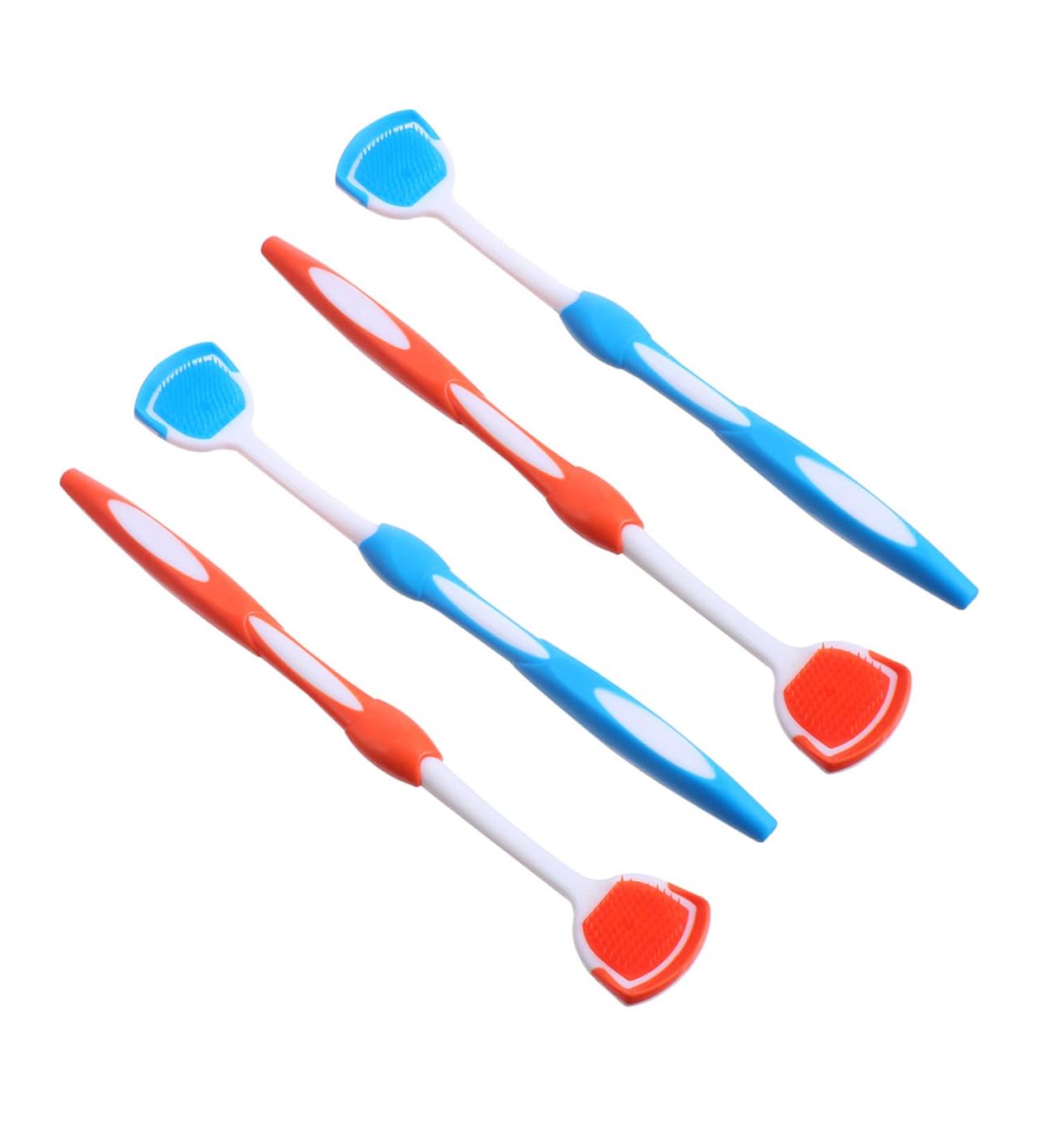 Ultechnov 8 STK Tongue Cleaning Brush Set - Reusable Adult Nano Toothbrush & Tongue Scraper in 2 Colors (19.5x3x0.6cm) for Optimal Oral Hygiene - Buy Online on GoSupps.com