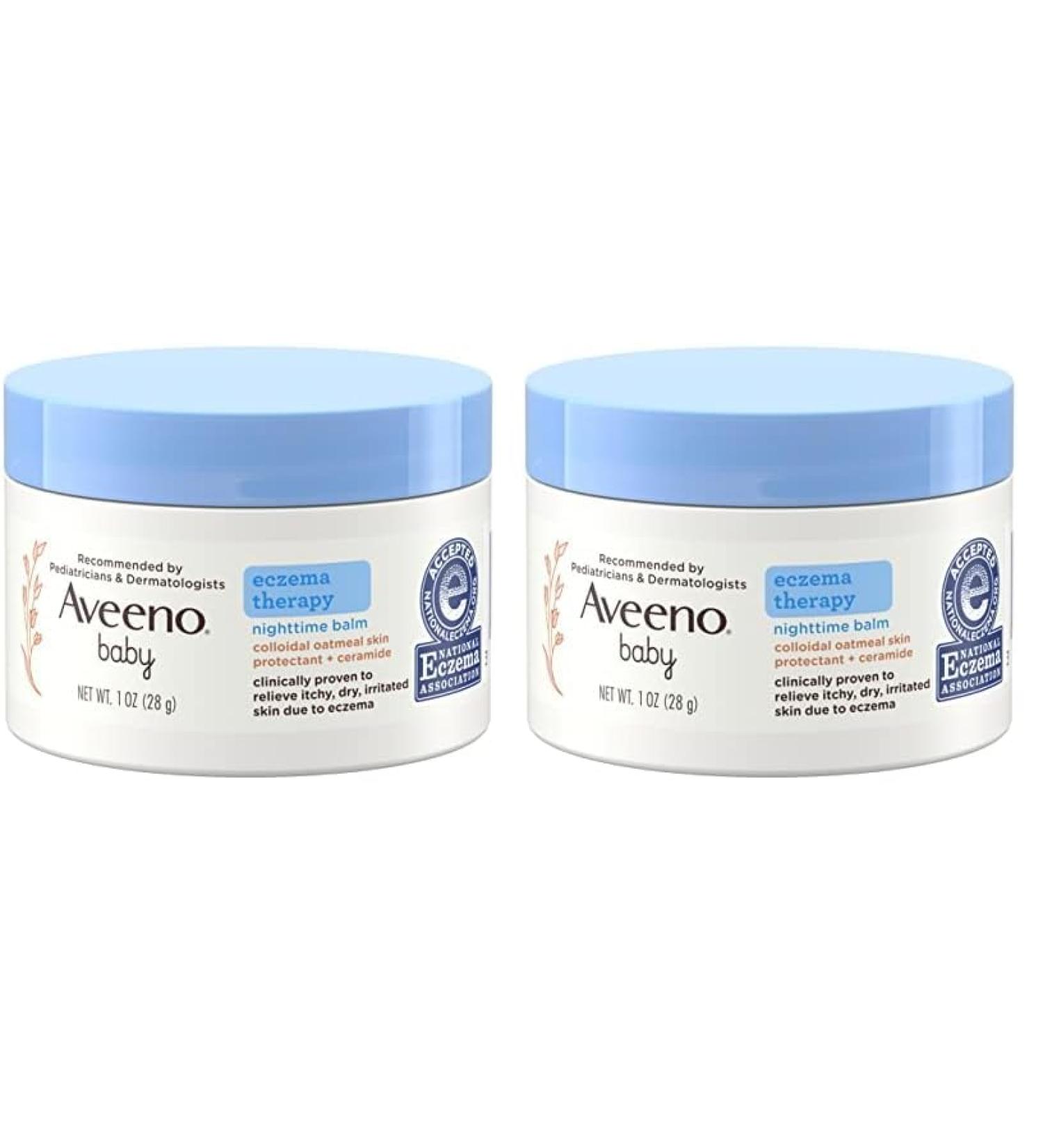 Aveeno Baby Eczema Therapy Nighttime Balm - Travel Size 1 oz (2 Pack) | Soothes Baby's Skin - Buy Online on GoSupps.com