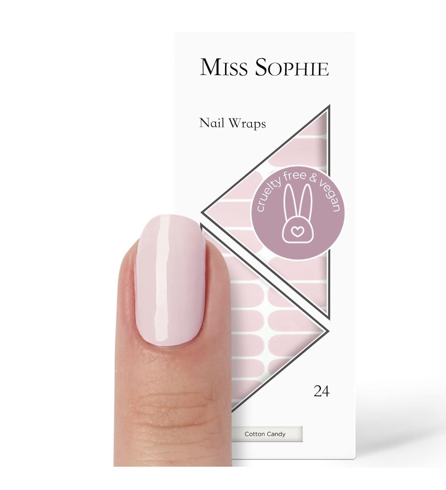 Miss Sophie Cotton Candy Nail Foils - 24 Pastel Pink Strips for Fingernails and Toenails - Buy Online on GoSupps.com