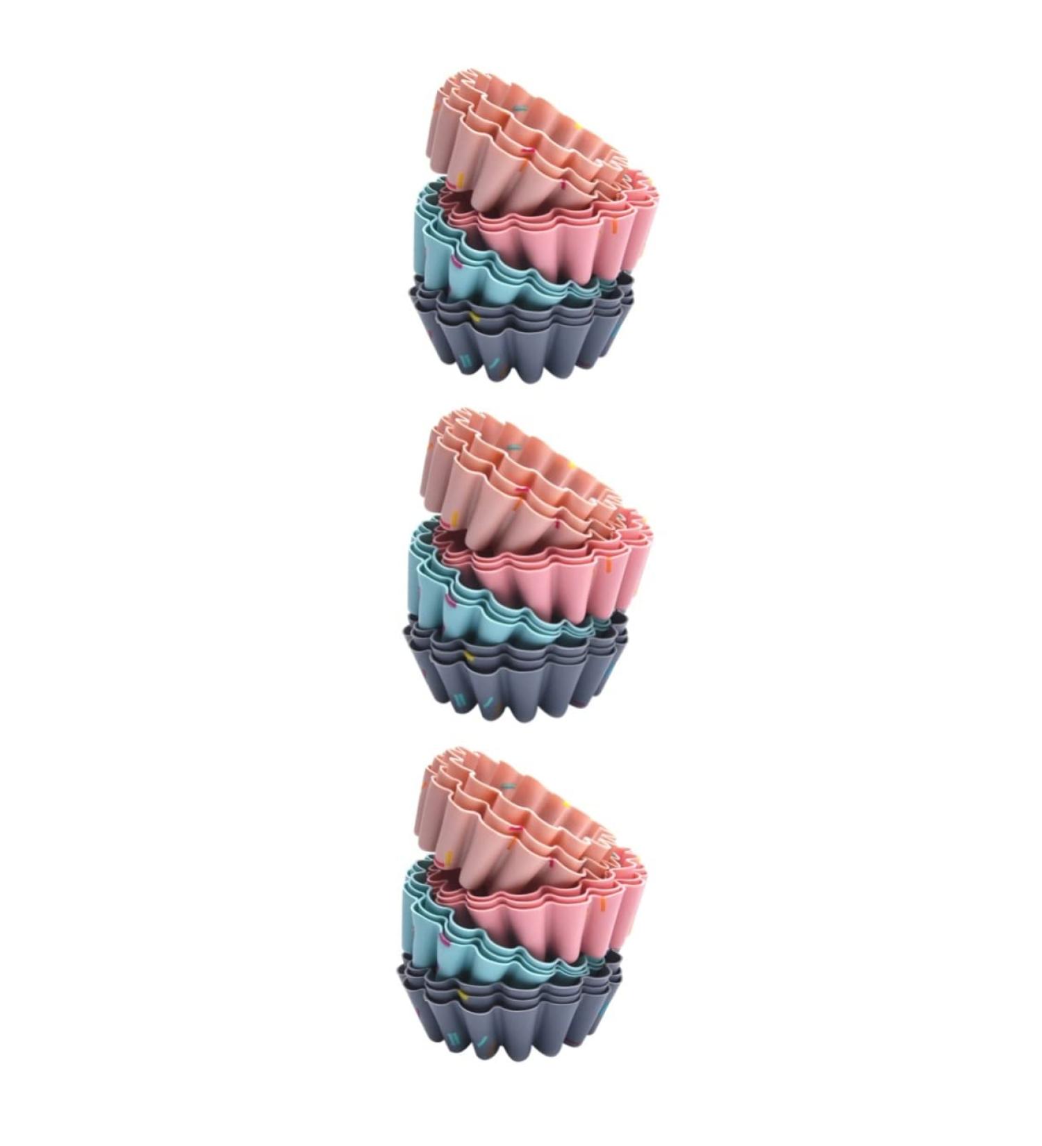 Ciieeo 36 Pcs Silicone Muffin Cup Baking Trays Reusable Baking Molds Soap Wrapping Paper Reusable Muffin Cups Exquisite Biscuit Molds Cupcake Covers Mini Delicate Baking Tools Silica Gel 7.5X6.3CMx3pcs - Buy Online on GoSupps.com