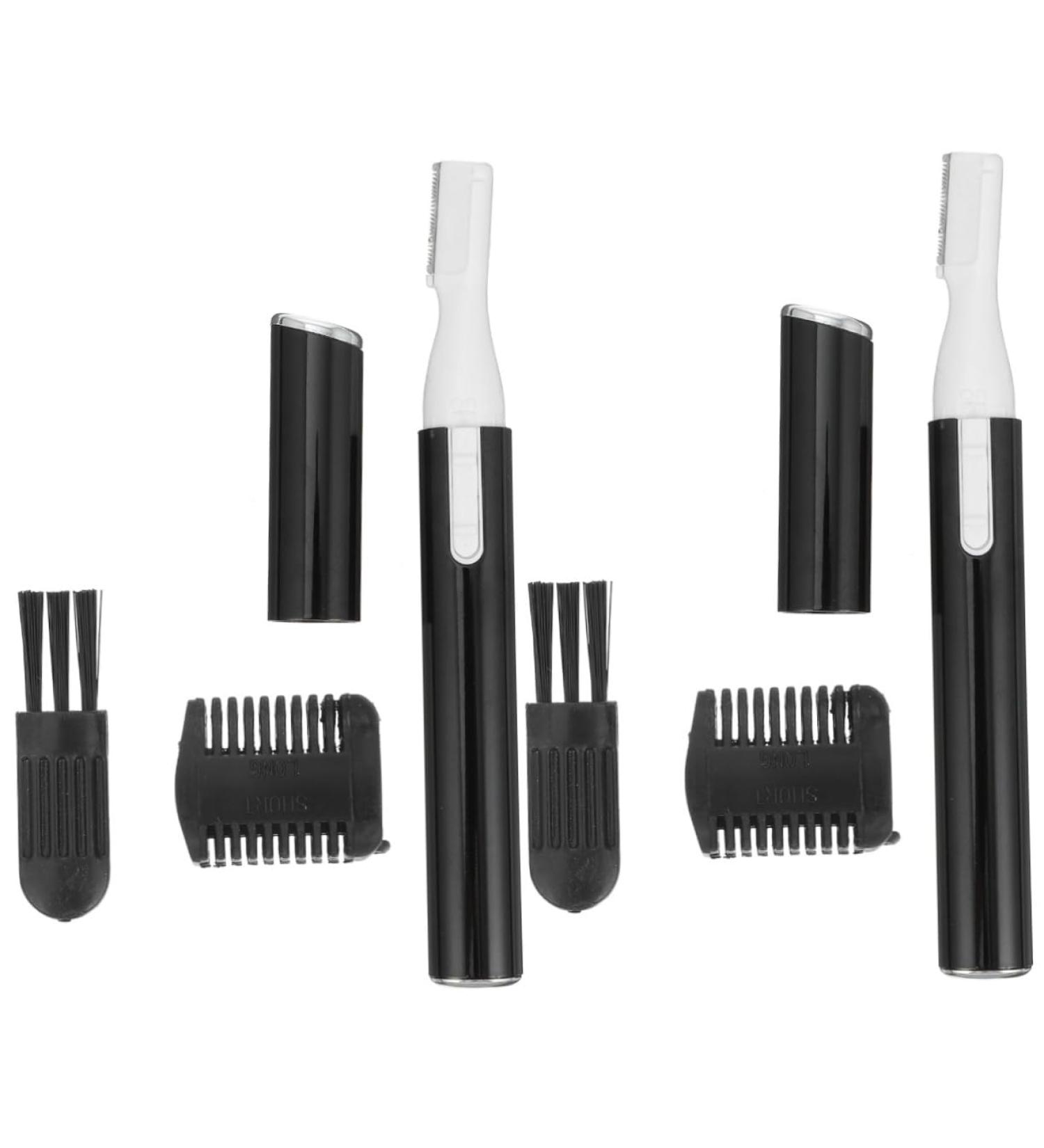 FRCOLOR 2 Sets Electric Eyebrow Trimmer & Chin Hair Remover - Women's Razors for Perfect Brow Shaping | Aluminum Tube Hair Removal Device (Black 2pcs - Buy Online on GoSupps.com