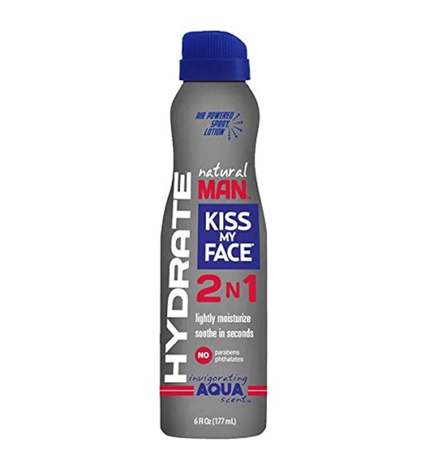 Kiss My Face Natural Man Body Lotion Spray Invigorating Aqua 6 Fluid Ounce - Buy Online on GoSupps.com