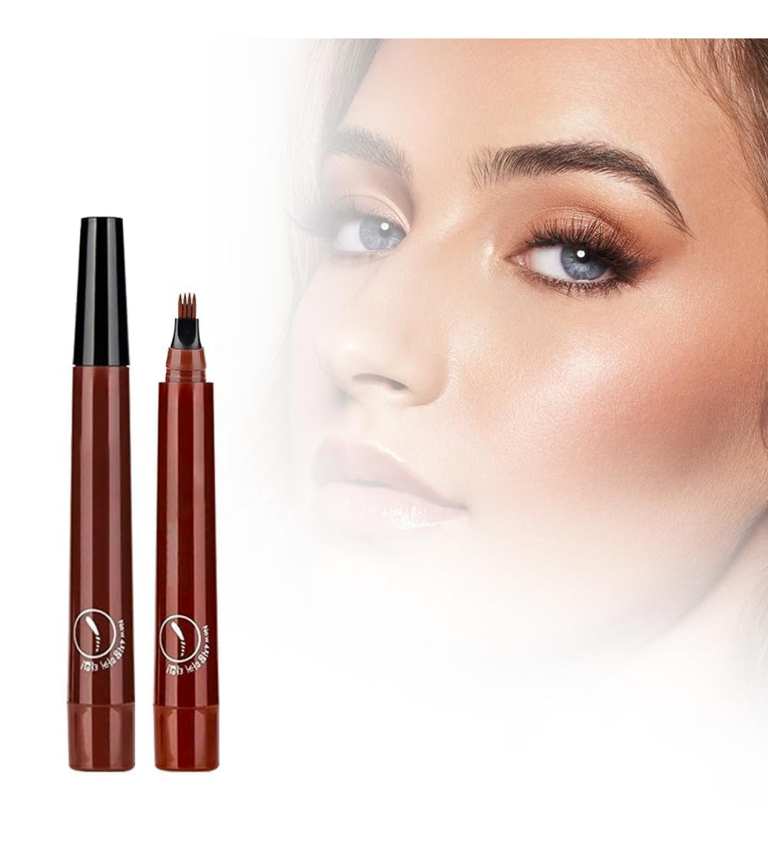 2Pcs Magic Eyebrow Pencil 2024 Waterproof Microblading Eyebrow Pencil Contouring Pen 4 Tipped Precise Brow Pen Fine Stroke Microblading Eyebrow Pencil Natural Makeup (Red Brown) - Buy Online on GoSupps.com