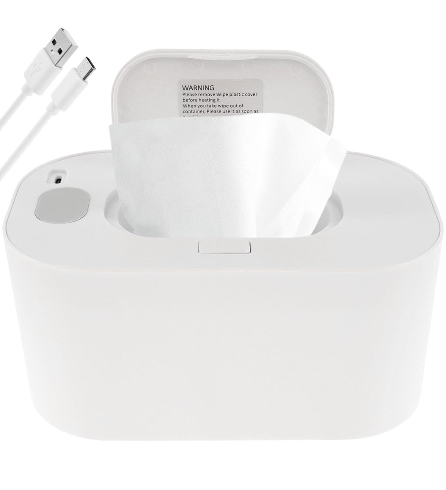 Baby Wipe Warmer Even Heating Wet Wipes Warmer Large Capacity Baby Wipe Heater Wipe Holder Portable Baby Wipes Dispenser Warmer Prevent Dry USB Baby Wipe Warmer for Car Home Baby Nursery 20 12 10cm (White) - Buy Online on GoSupps.com