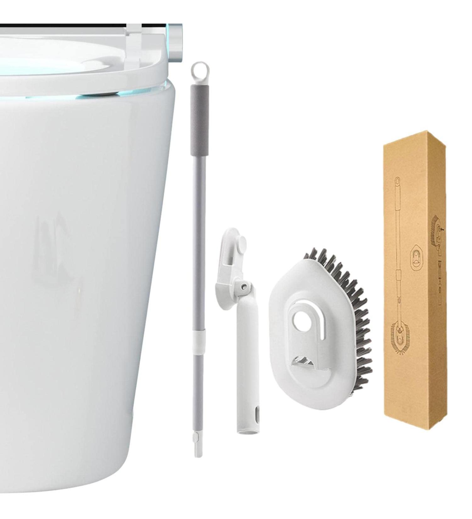 Floor Scrub Brush 2 in 1 Floor Brush Scrubber with Long Handle | Rotating Grout Brush Scrape Cleaning Scrub Brush Tile Brush for Cleaning Bathroom Gyouza Two-section Telescopic Rod + Hair-planting Brush H - Buy Online on GoSupps.com