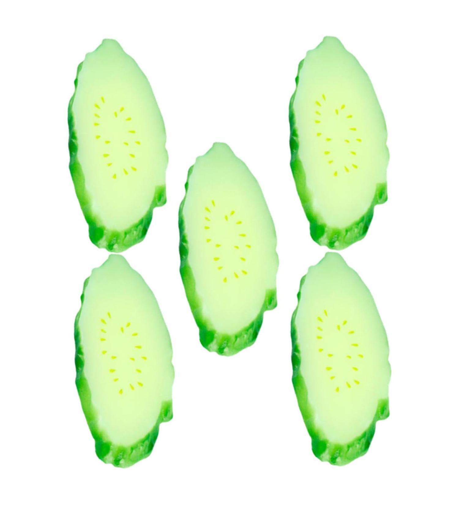 Abaodam 5pcs Simulation Cucumber Slice Photo Ornament Showcase Prop Simulation Cucumber Models Food Toy - Buy Online on GoSupps.com