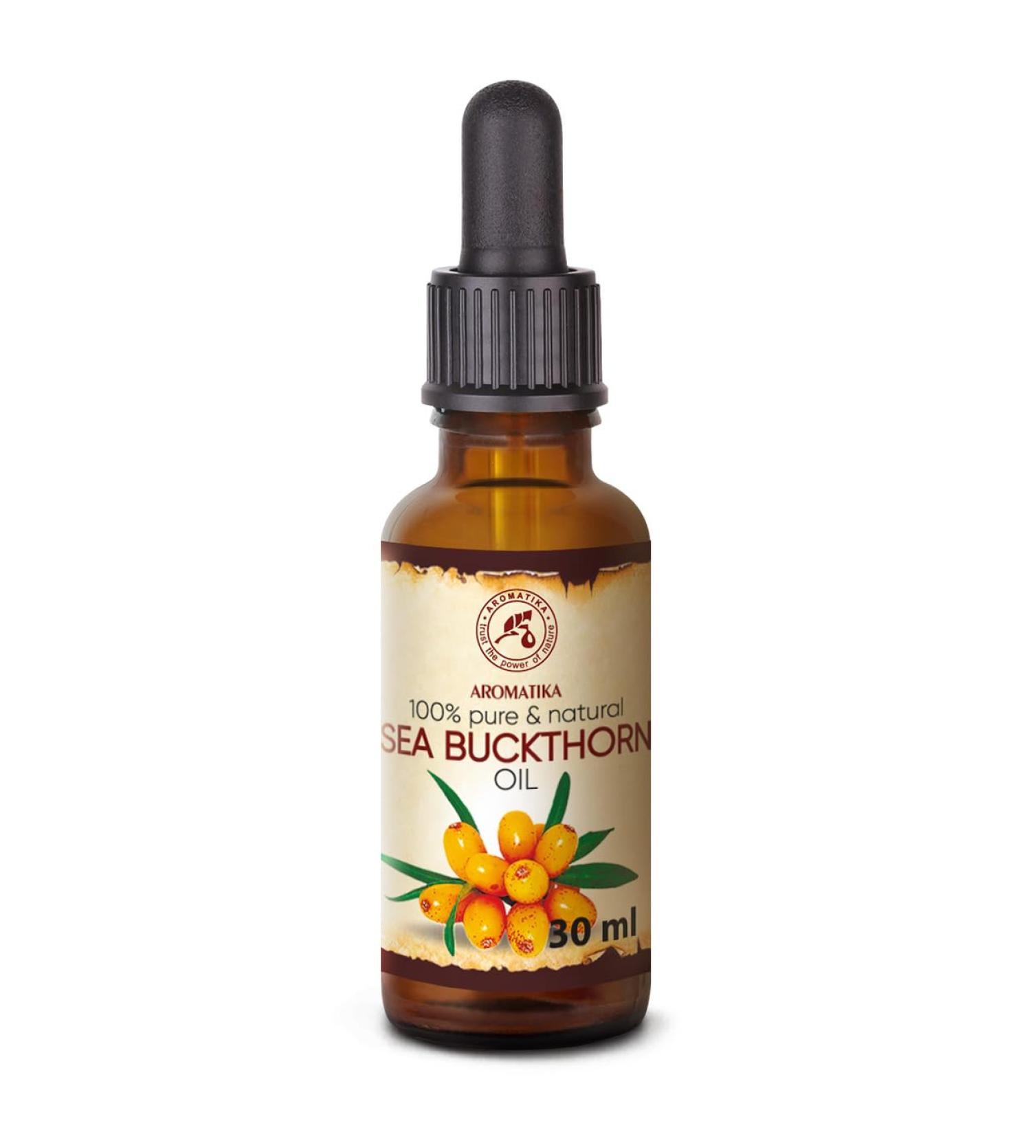 Pure Sea Buckthorn Oil 30ml - Cold-Pressed Sanddorn Oil for Skin & Body Care - Natural Carrier Oil - Hippophae Rhamnoides - Buy Online on GoSupps.com