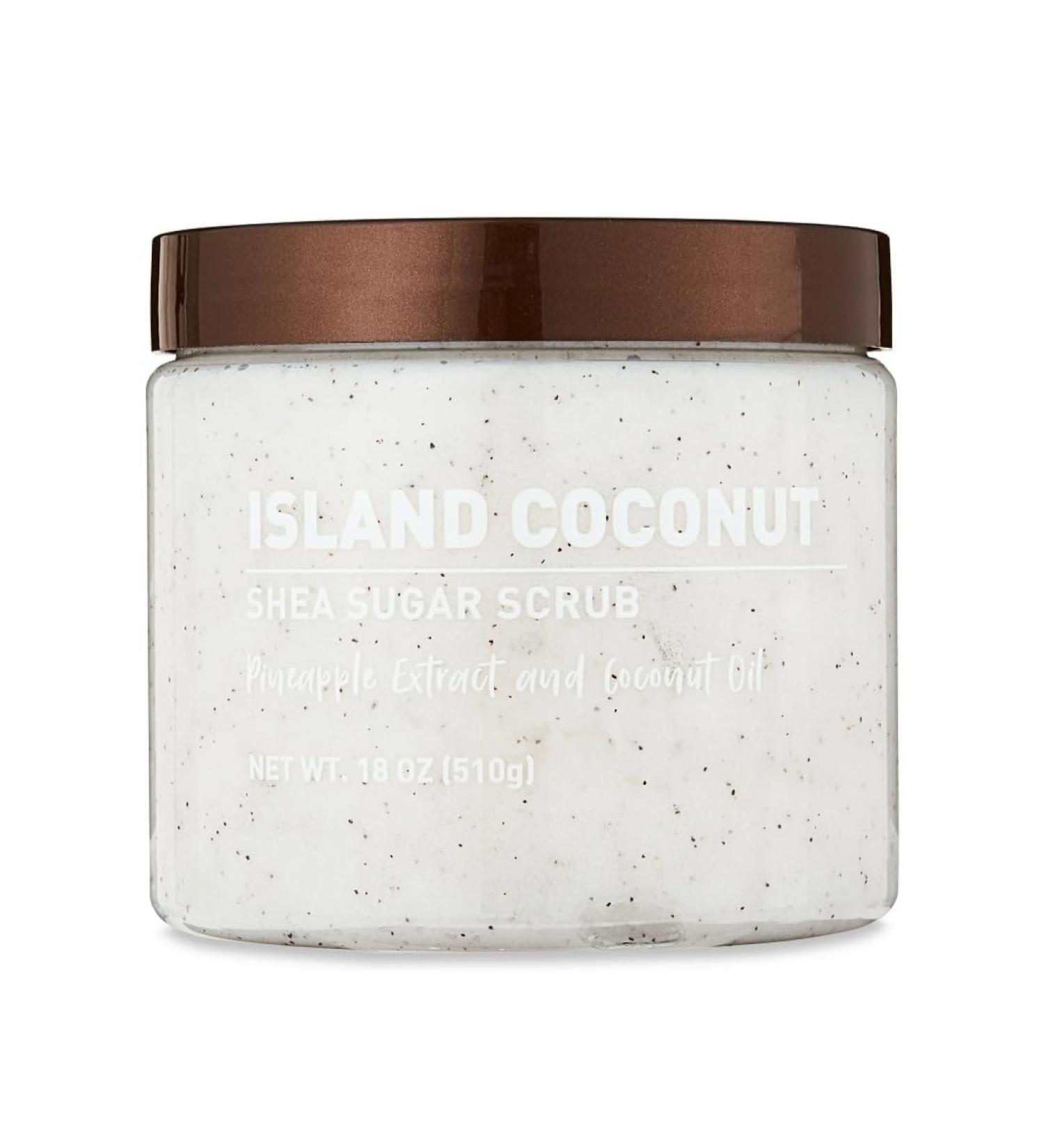 New Island Coconut Shea Sugar Scrub with Pineapple Extract and Coconut Oil 18 oz