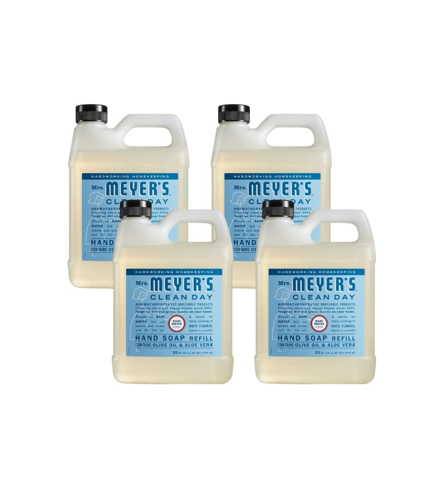 Mrs. Meyer's Clean Day Hand Soap Refill Rain Water Scent - 33 Fl Oz (Pack of 4) | Eco-Friendly Aromatic & International Shipping Available - Buy Online on GoSupps.com
