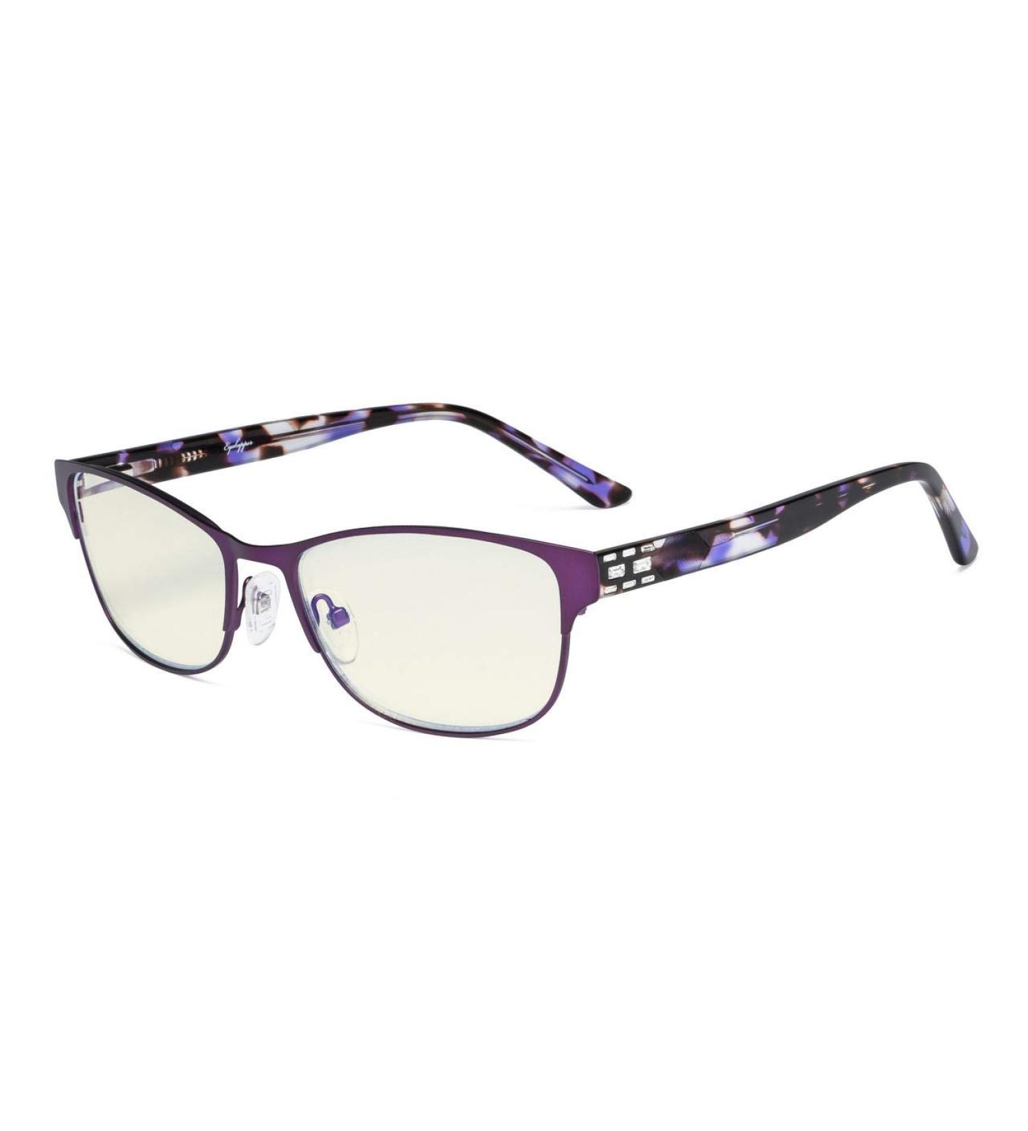 Eyekepper Blue Light Filter Reading Glasses for Women - Stylish Purple +1.25 - International Shipping Available - Buy Online on GoSupps.com