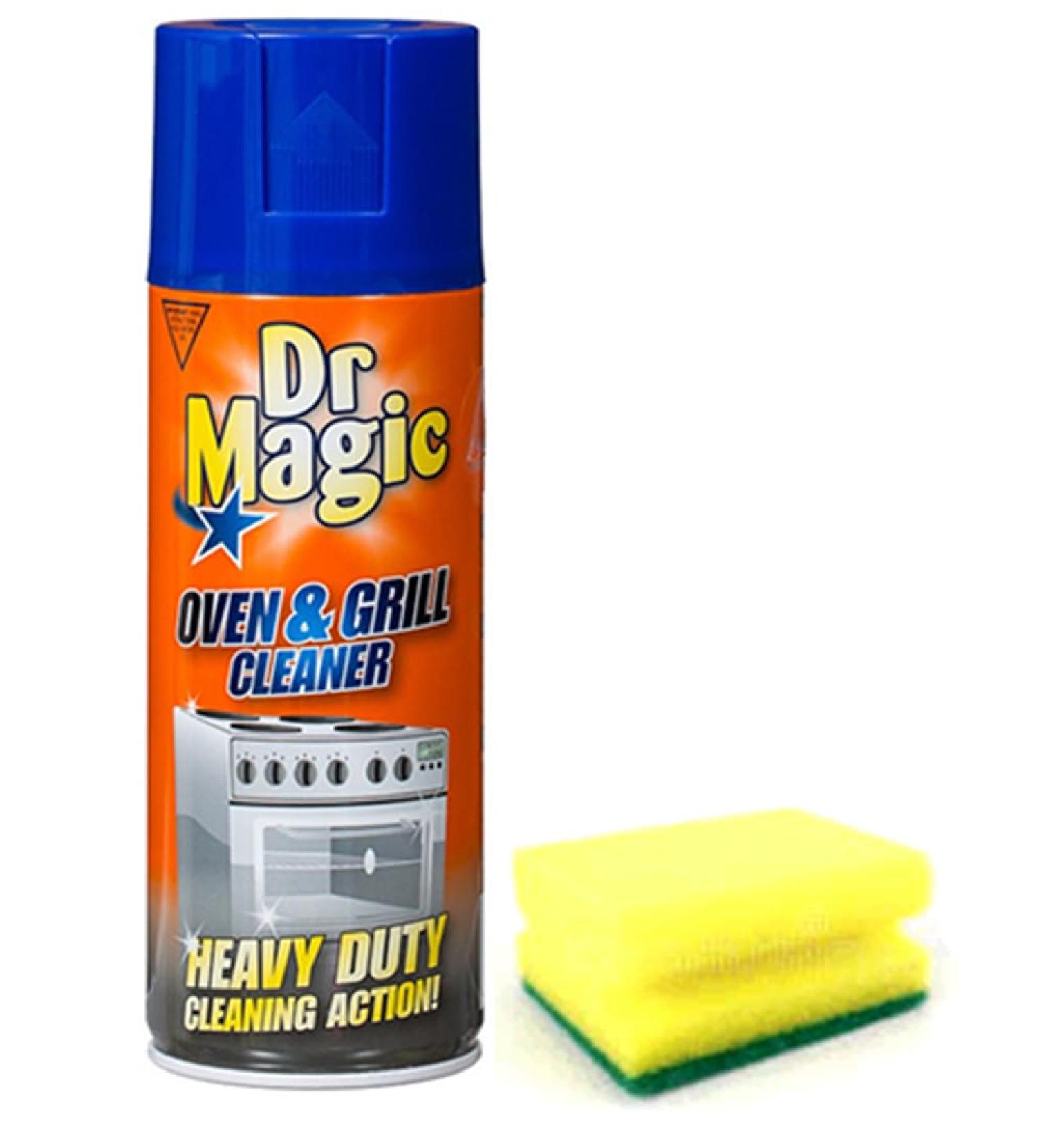 Dr Magic Oven and Grill Cleaner Spray (1X 390 ml)- Effortlessly and Effectively Remove All Stubborn Food Residues and Grease from Oven and Grill - With Degreaser Sponge Dr Magic Oven and Grill Cleaner + Sponge - Buy Online on GoSupps.com