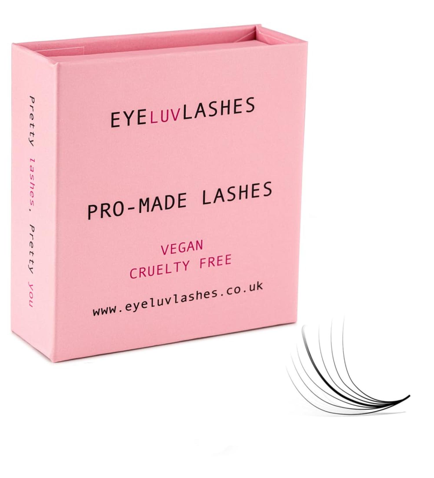 7D Wispy Pro Made Lashes D Curl 12mm Length 500 Loose Fans Promade 0.07 Eyeluvlashes (D Curl 12mm Length) - Buy Online on GoSupps.com