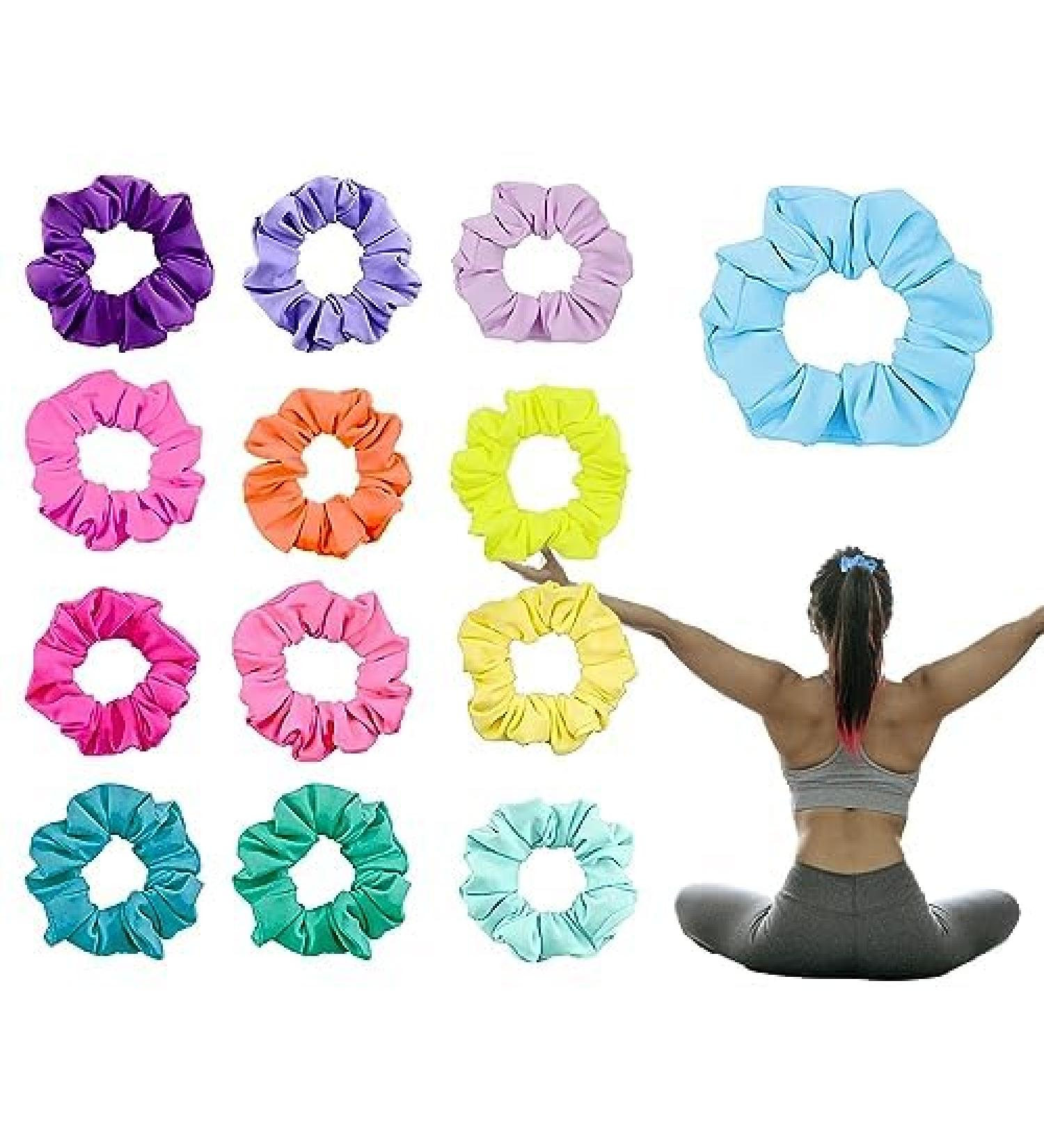 Minasuki Colorful Waterproof Swim Scrunchies -13 Colors Stylish Hair Scrunchies for Women Elastic Soft Ponytail Holder Hair Ties Hair Accessories Gift for Birthday Swimming Pool Beach and Party! - Buy Online on GoSupps.com