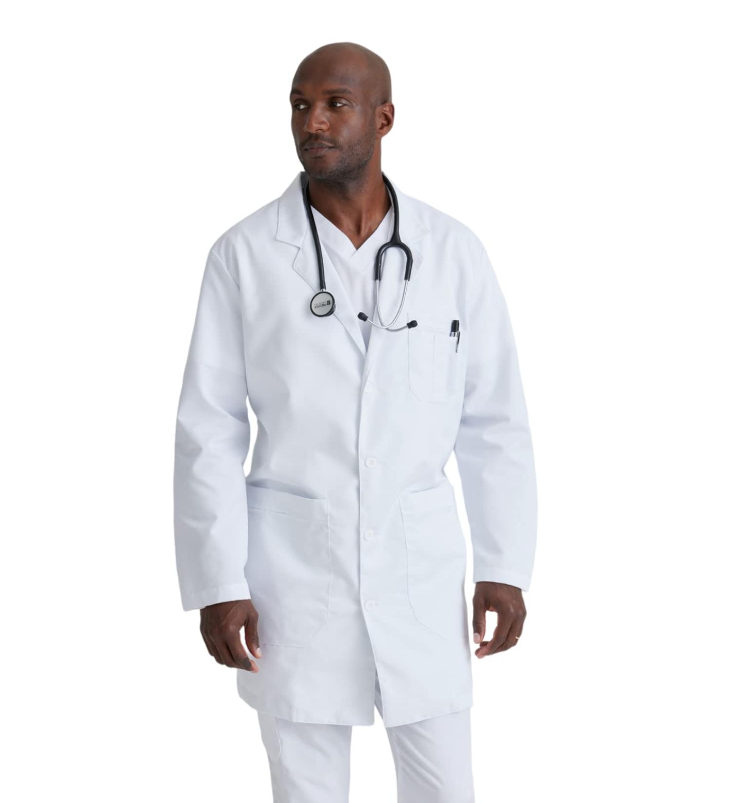 BARCO Grey's Anatomy Scrubs Noah Men's Professional Lab Coat - 42 White, Full-Length Long Sleeve 37 Lab Coat - Buy Online on GoSupps.com