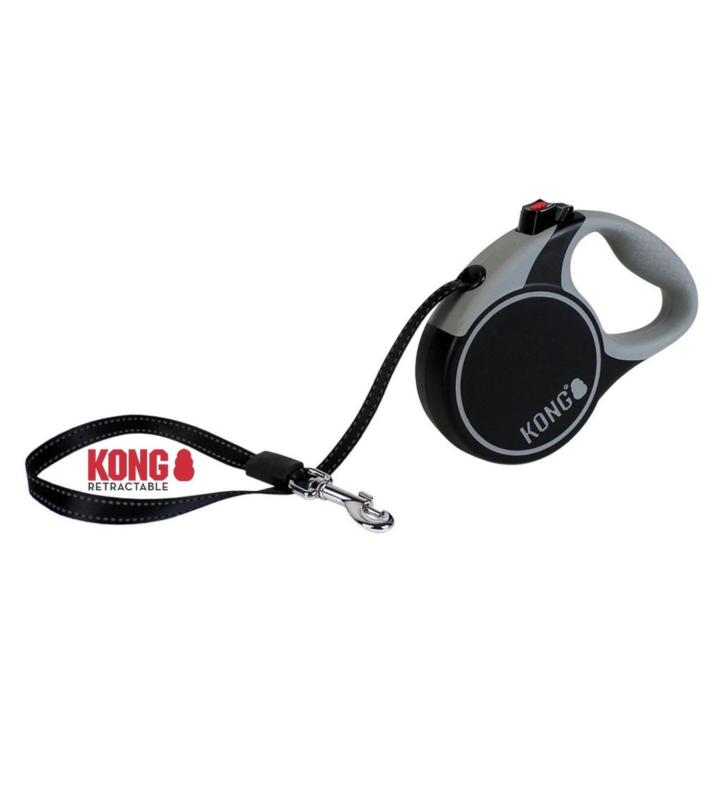 High-Quality 5m Cong Roll-Out Dog Leash for Small Dogs up to 20kg | Break & Lock System | Comfortable Soft Handle & Reflective Belt - Black - Buy Online on GoSupps.com