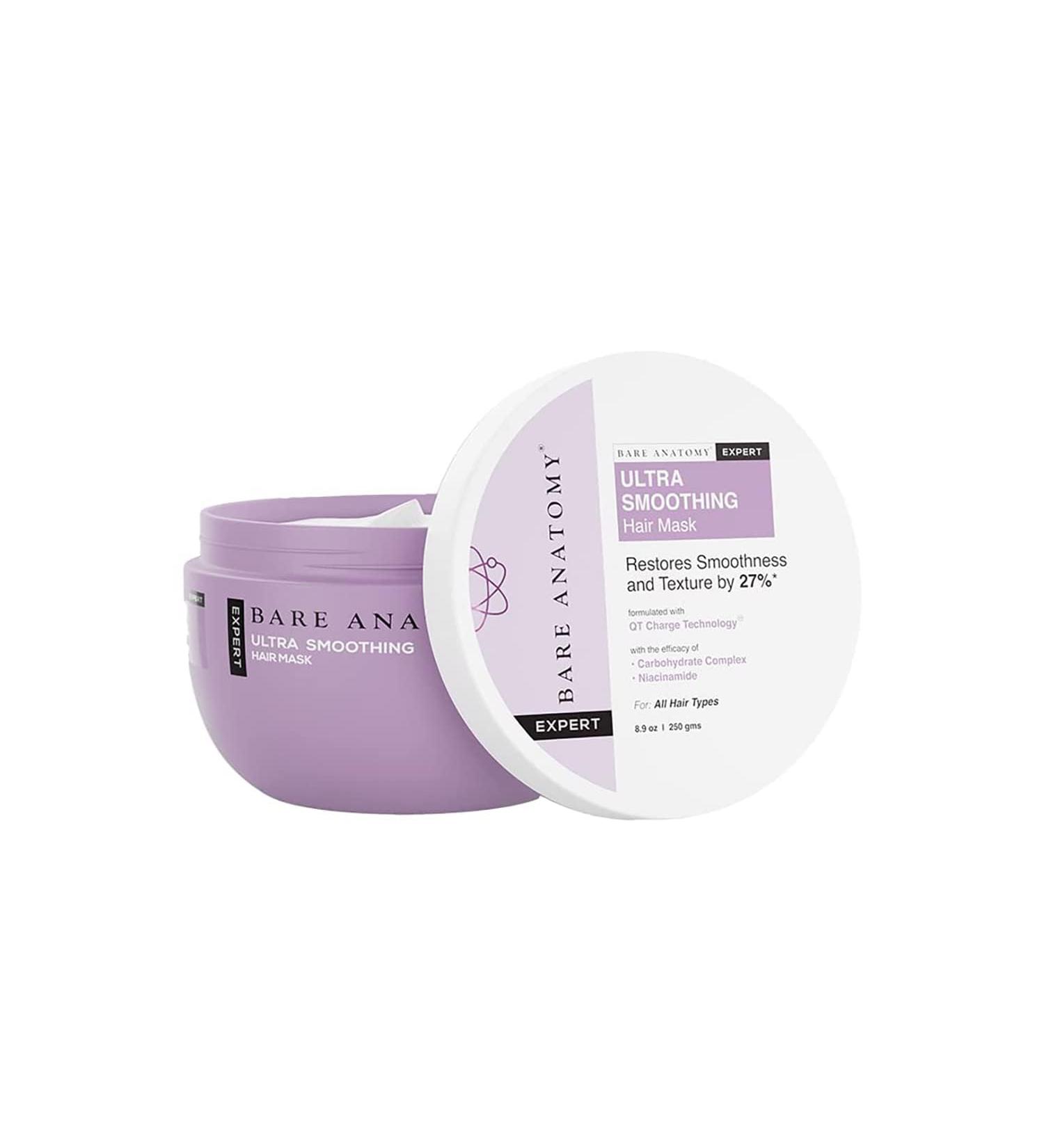 Ultra Smoothing Hair Mask for Dry & Frizzy Hair - Restores Smoothness Nourishes with Carbohydrate Complex & Niacinamide SLS & Paraben Free - 250g - Buy Online on GoSupps.com