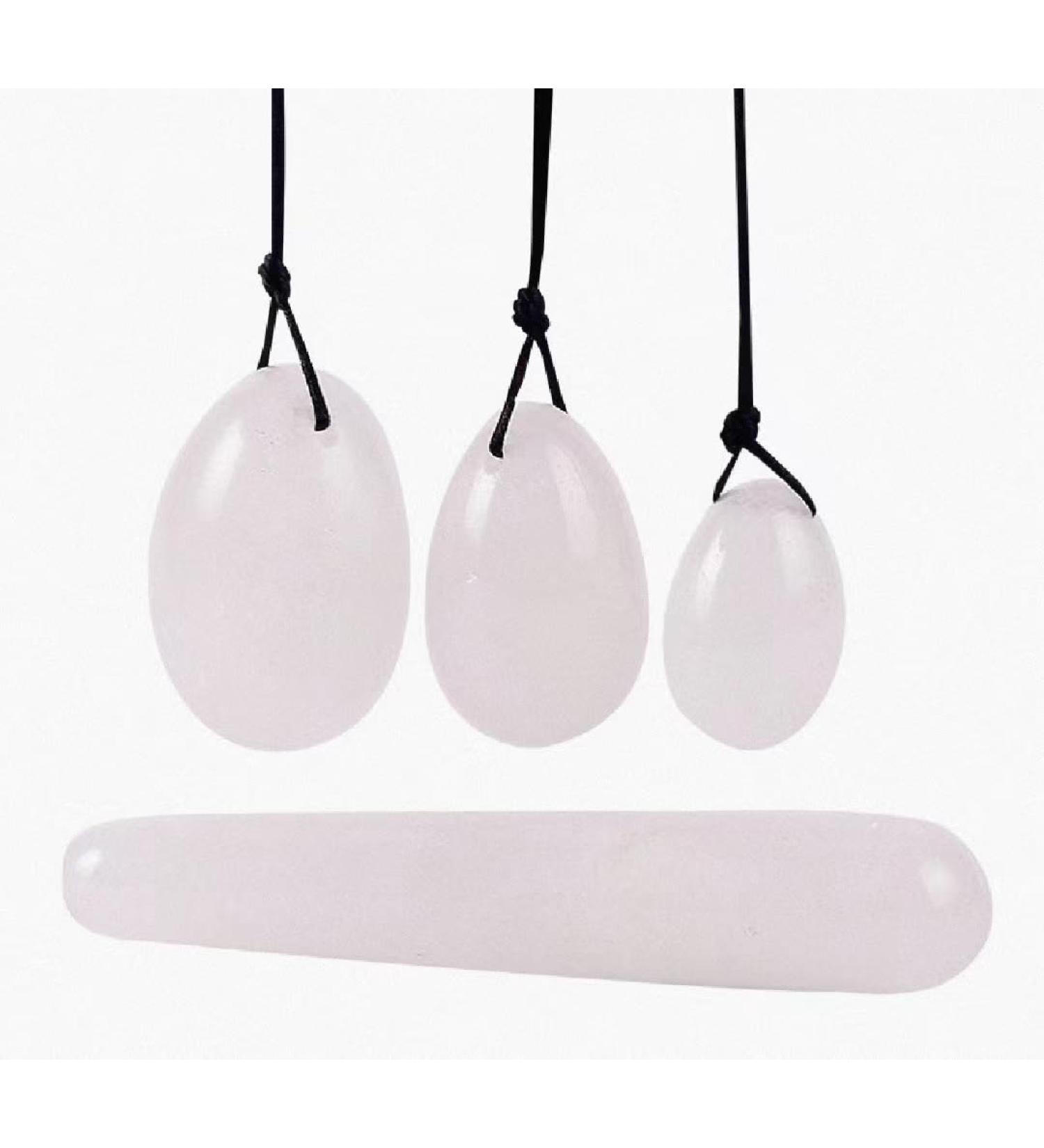 Crystali yoni egg healing stone 4er set for love massage and cone exercise pelvic floor muscle training - mountain crystal set mountain crystal set 4 in 1