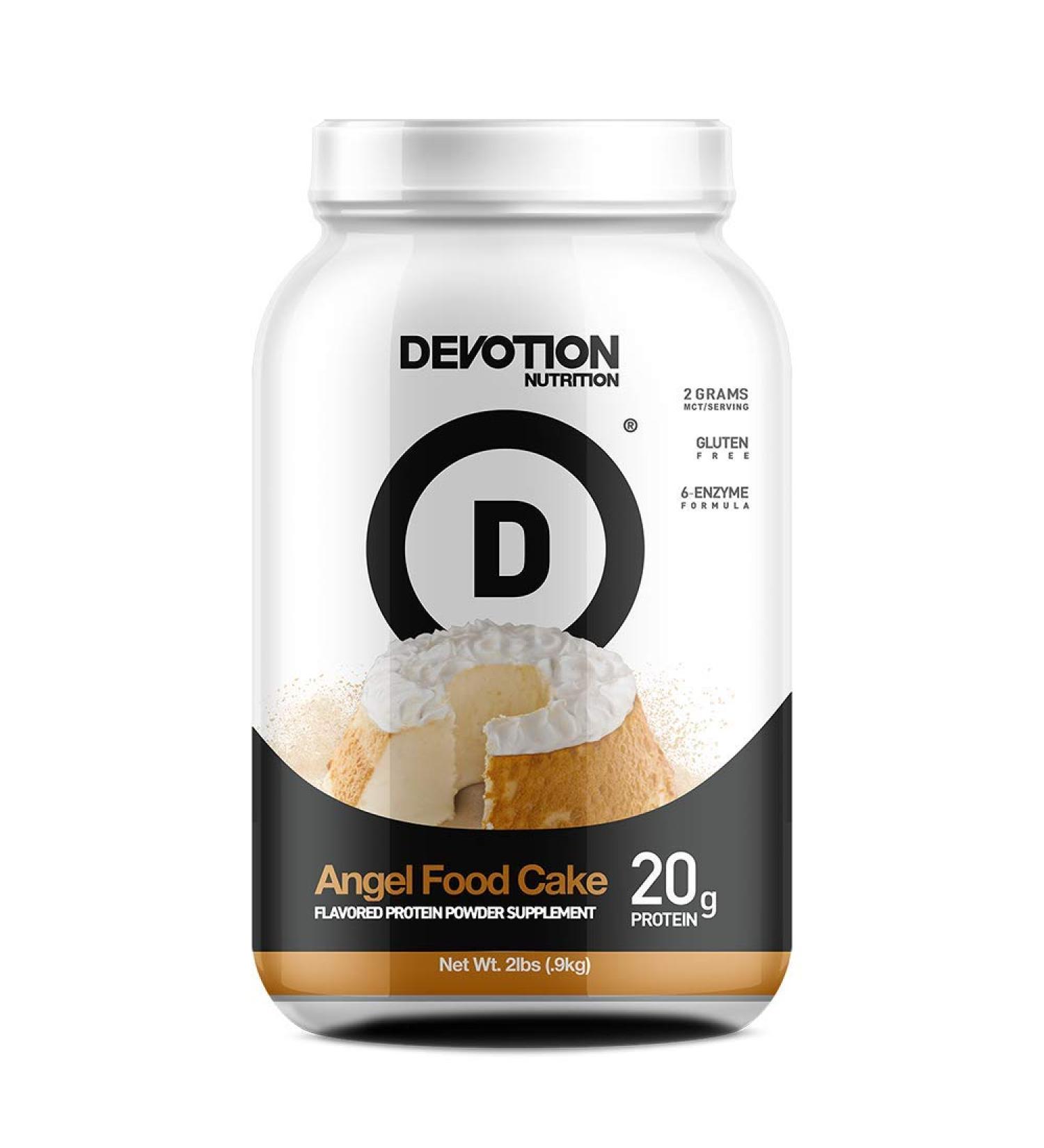 Devotion Nutrition Angel Food Cake Protein Powder Blend - Gluten Free, Keto Friendly, No Added Sugars - 20g Protein, 2g MCTs - 2lb Tub - Buy Online on GoSupps.com