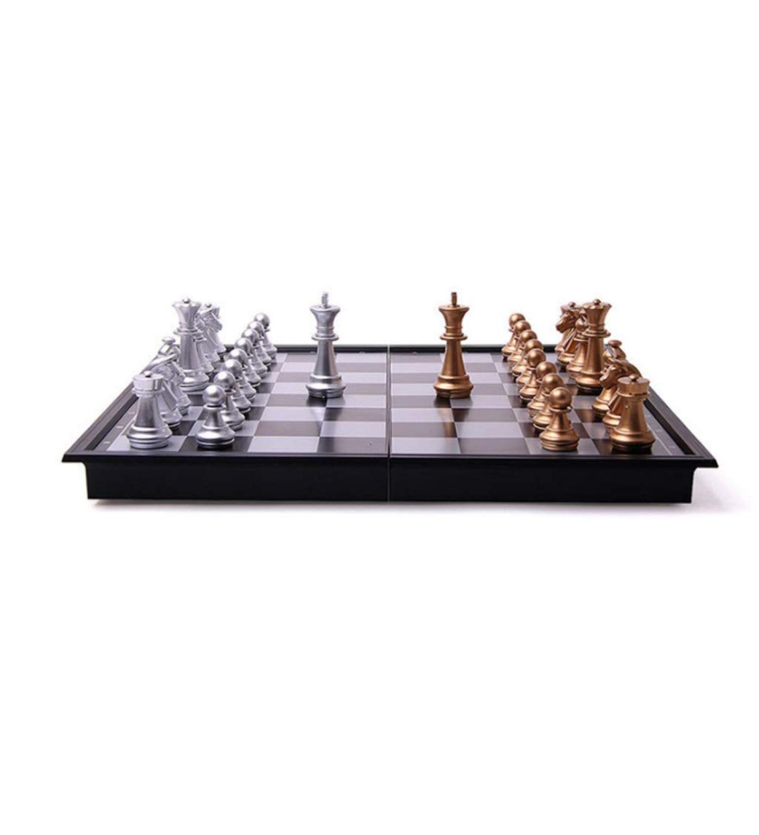 PVC Chess Travel Chess Belt Portable Foldable Chess Board Magnetic Gold-Silver Chess Pieces Children's Educational Toy Chess Set (Size : Large) (Medium) - Buy Online on GoSupps.com
